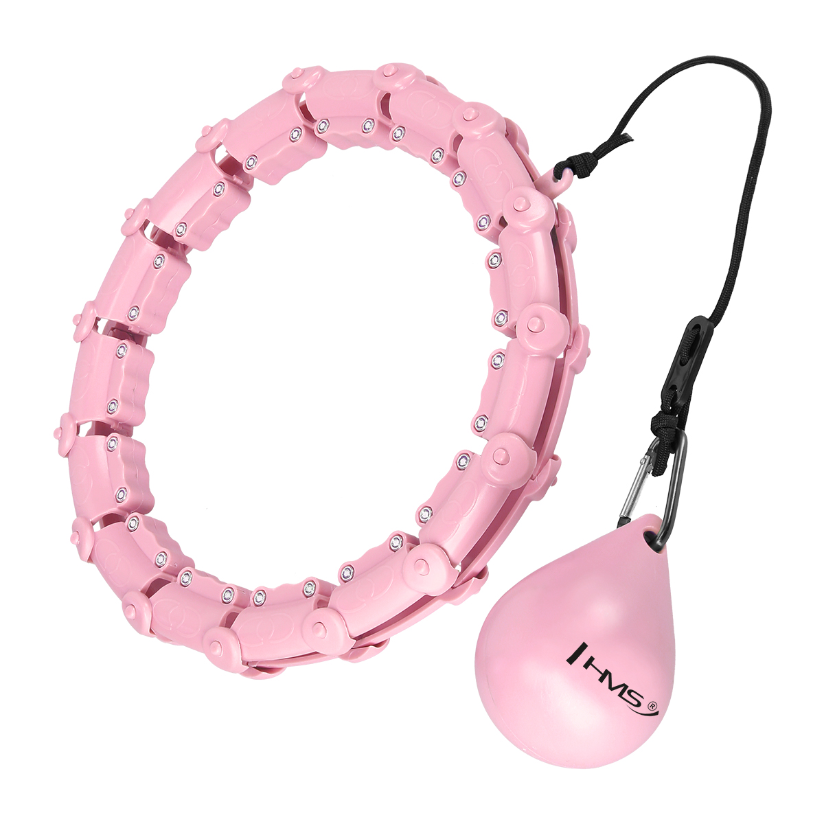 Sada masážní hula hoop HMS HHW02 se závažím a zeštíhlujícího pásu BR163 růžová