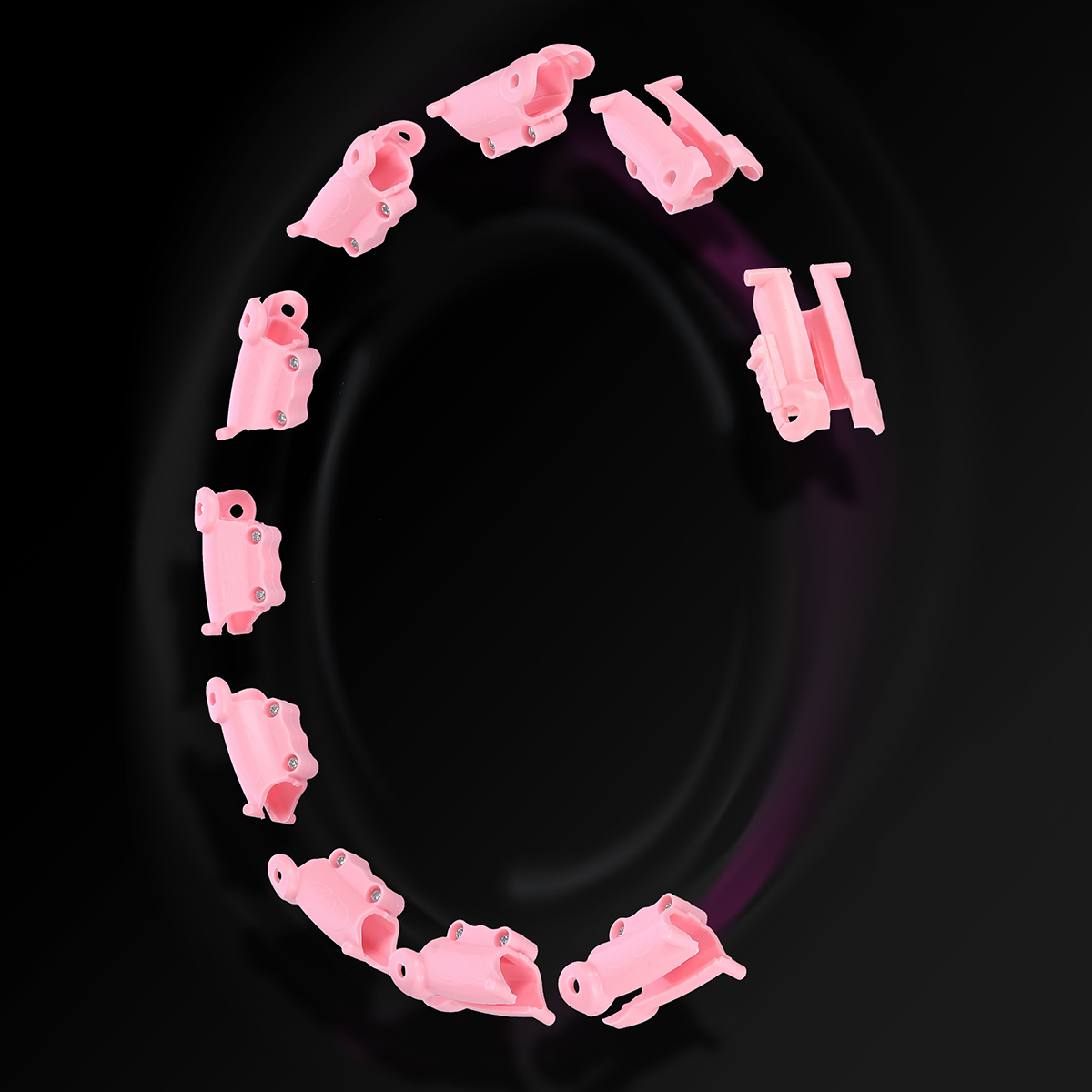 Sada růžové masážní Hula Hoop se závažím HMS HHW11 a zeštíhlujícího bederního pásu HMS BR163 PLUS SIZE