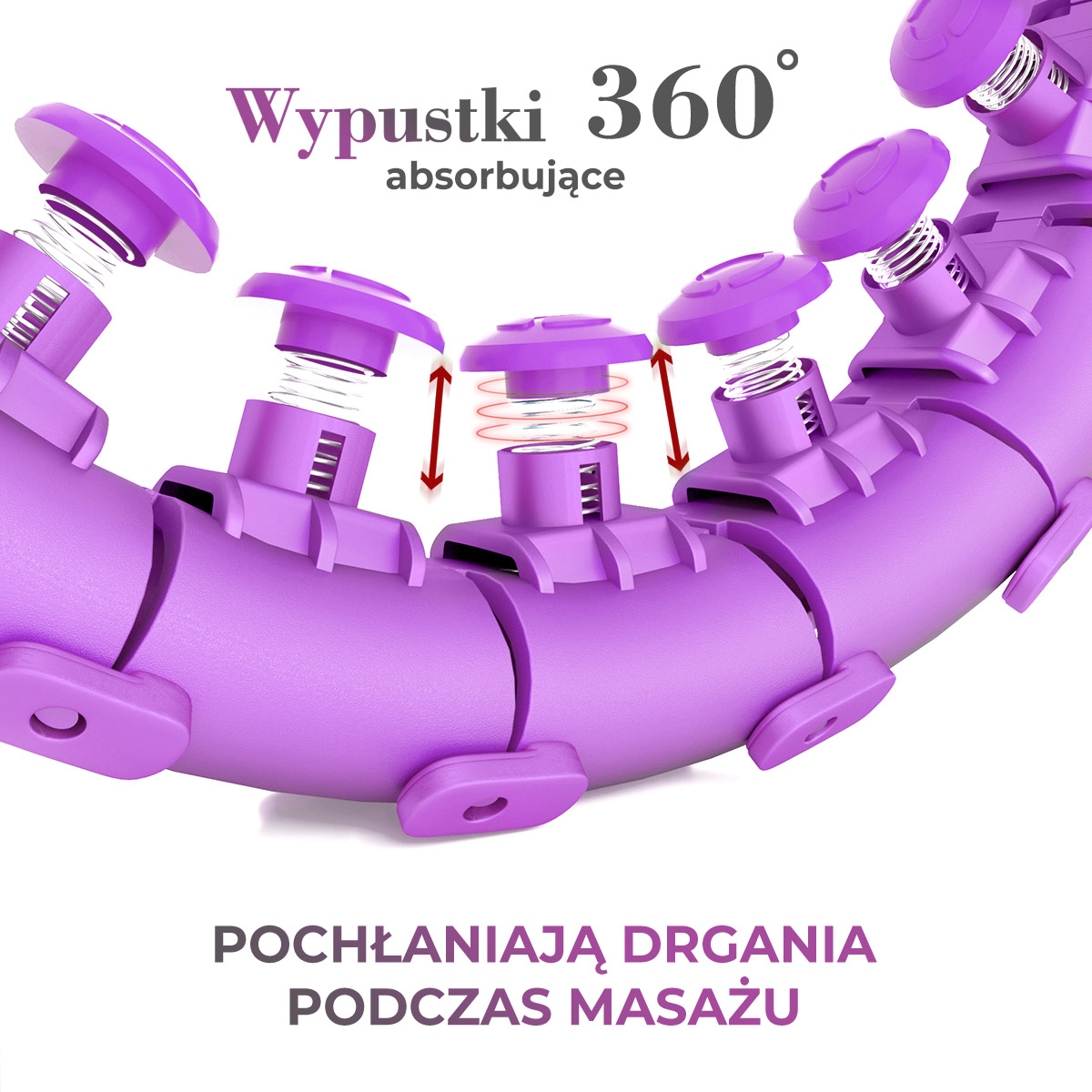 Masážní hula hoop HMS HHW12 plus size se závažím fialová