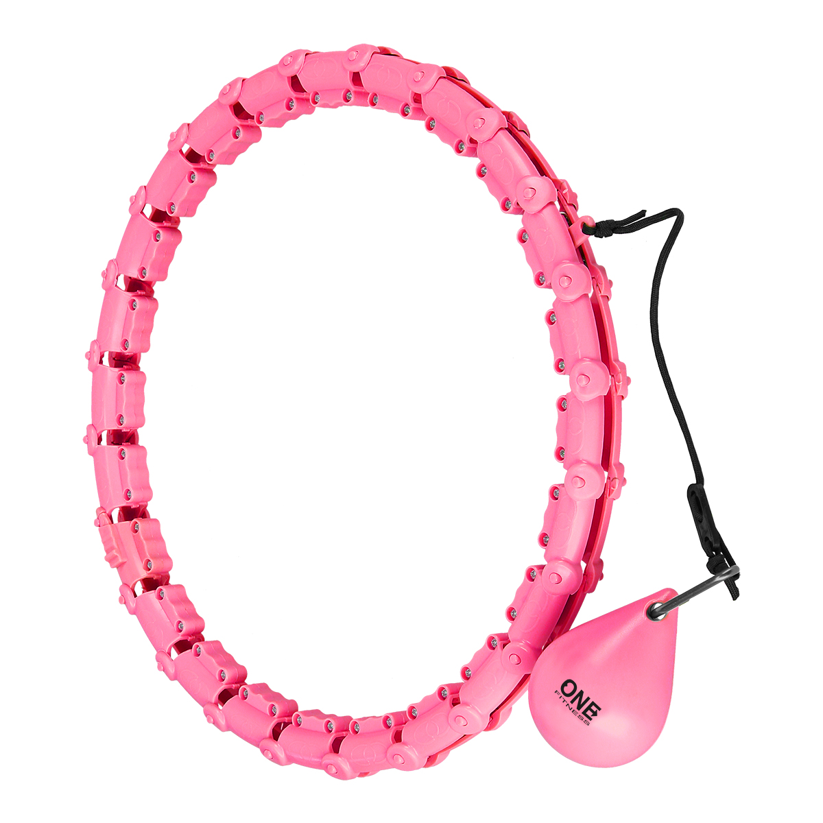 Sada masážní hula hoop ONE Fitness OHA02 se závažím a zeštíhlujícího pásu BR160 růžová