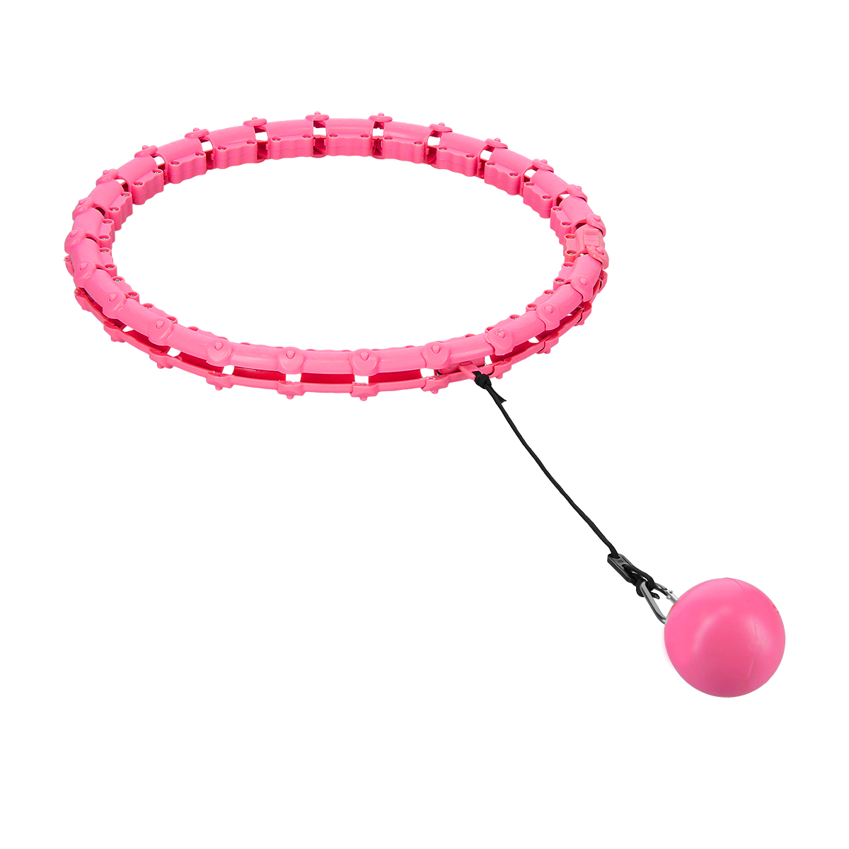 Sada masážní hula hoop ONE Fitness OHA02 se závažím a zeštíhlujícího pásu BR160 růžová