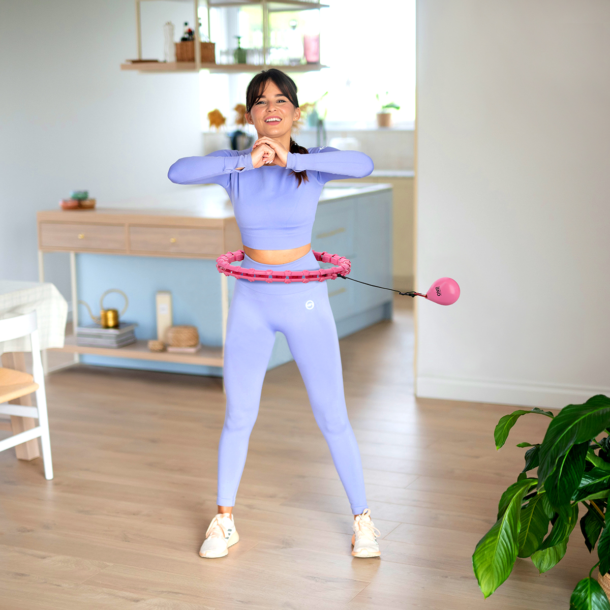 Masážní hula hoop ONE Fitness OHA02 se závažím růžová