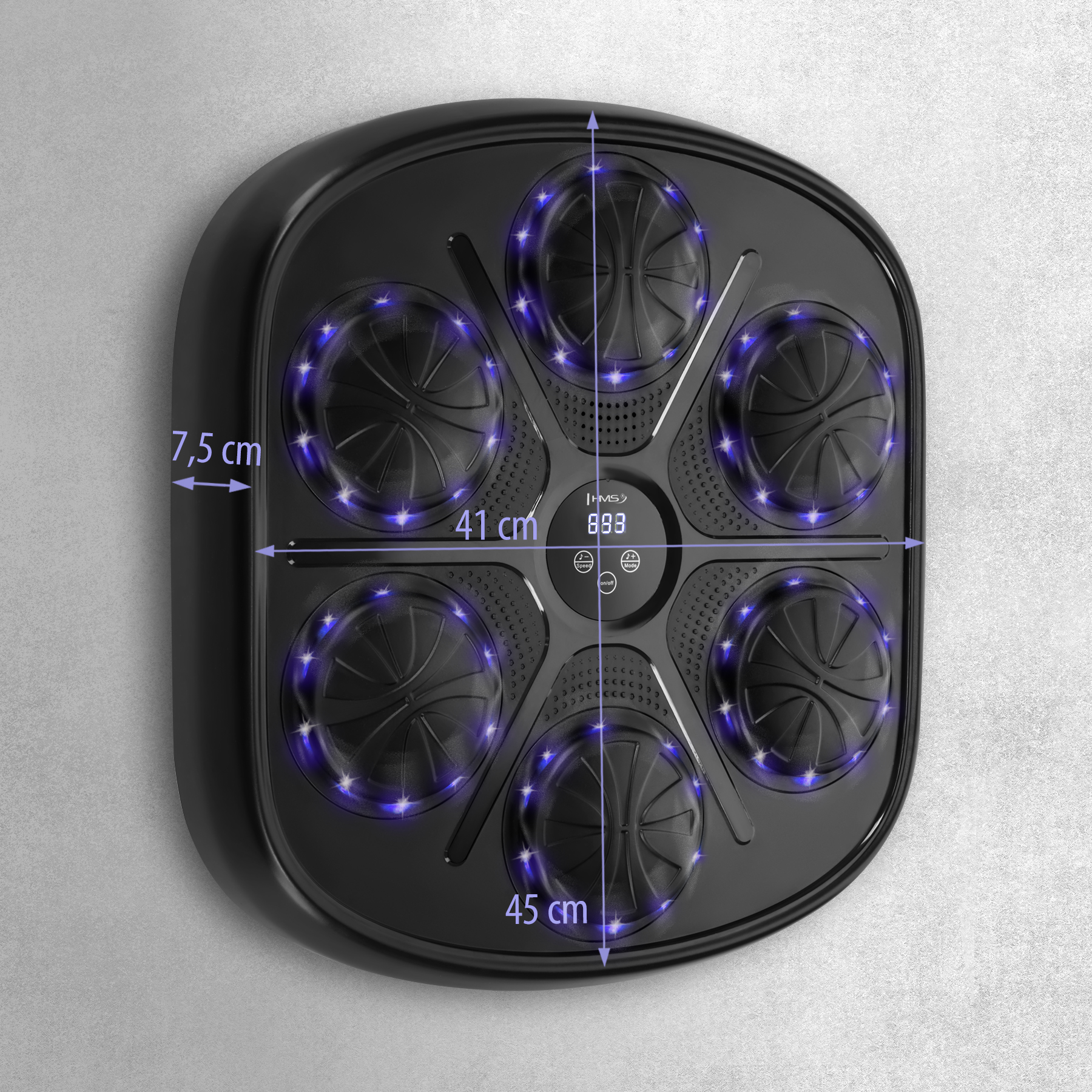Elektronický boxerský terč HMS TB03 s LED, Bluetooth a rukavicemi (Music Boxing Machine)