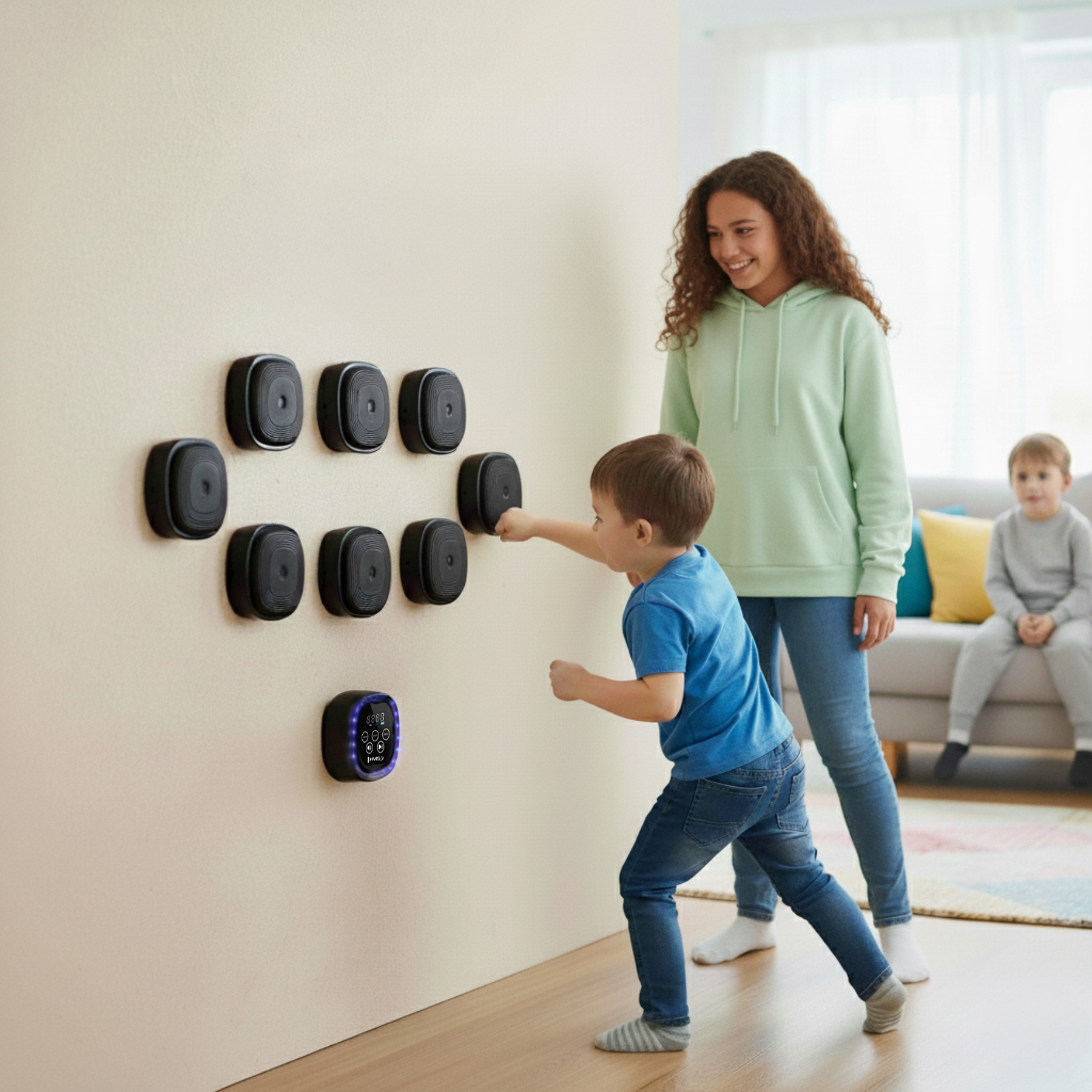 Elektronický modulární boxerský terč HMS TB05 s LED, Bluetooth a rukavicemi (Music Boxing Machine)