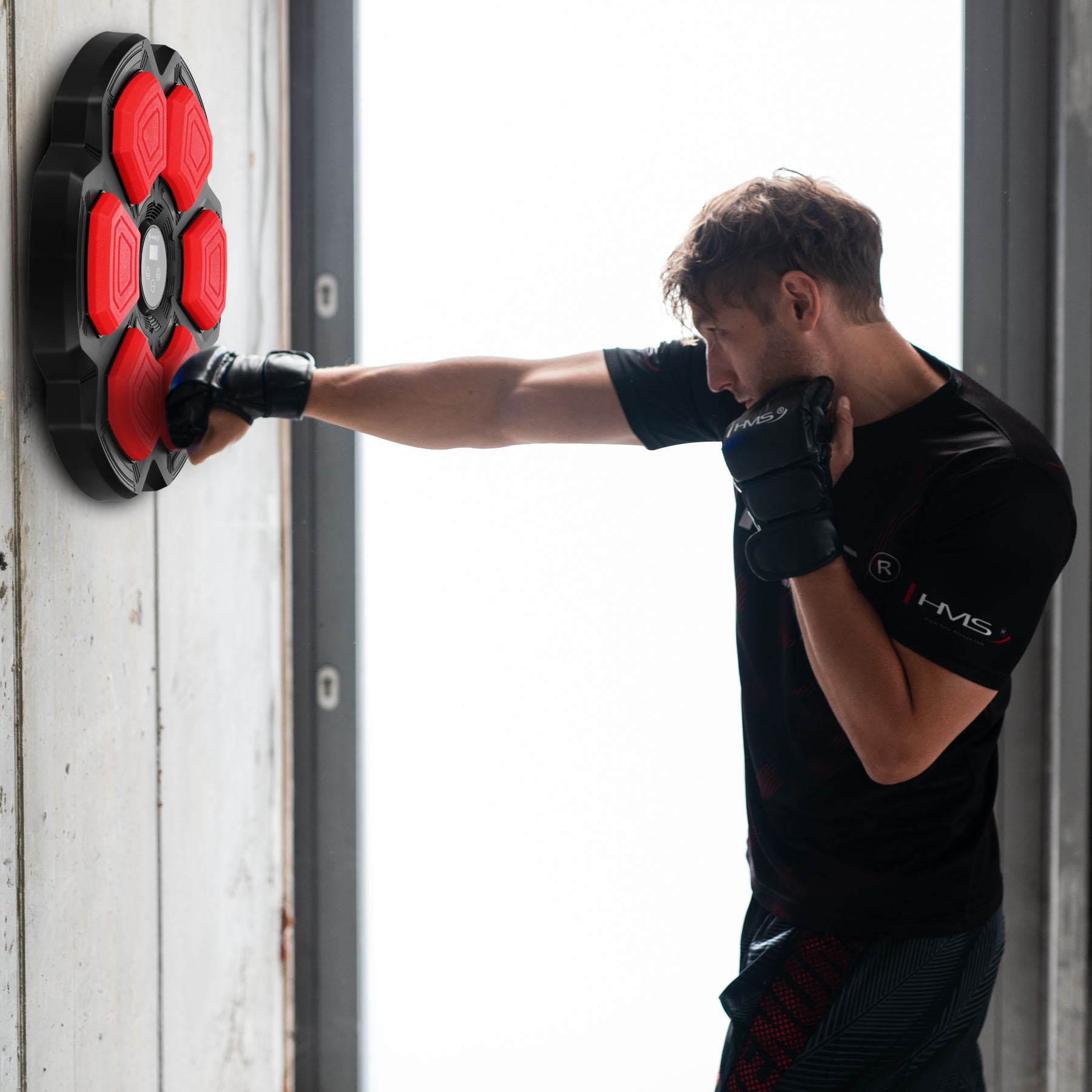 Elektronický boxerský terč HMS TB06 s LED, Bluetooth a rukavicemi (Music Boxing Machine)