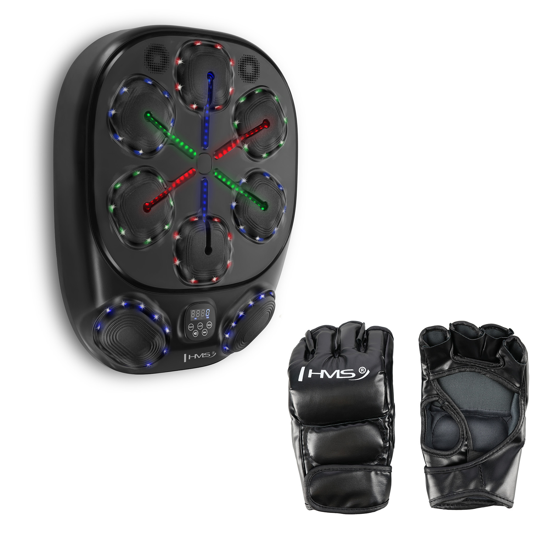 Elektronický boxerský terč HMS TB10 s LED, Bluetooth a rukavicemi (Music Boxing Machine)