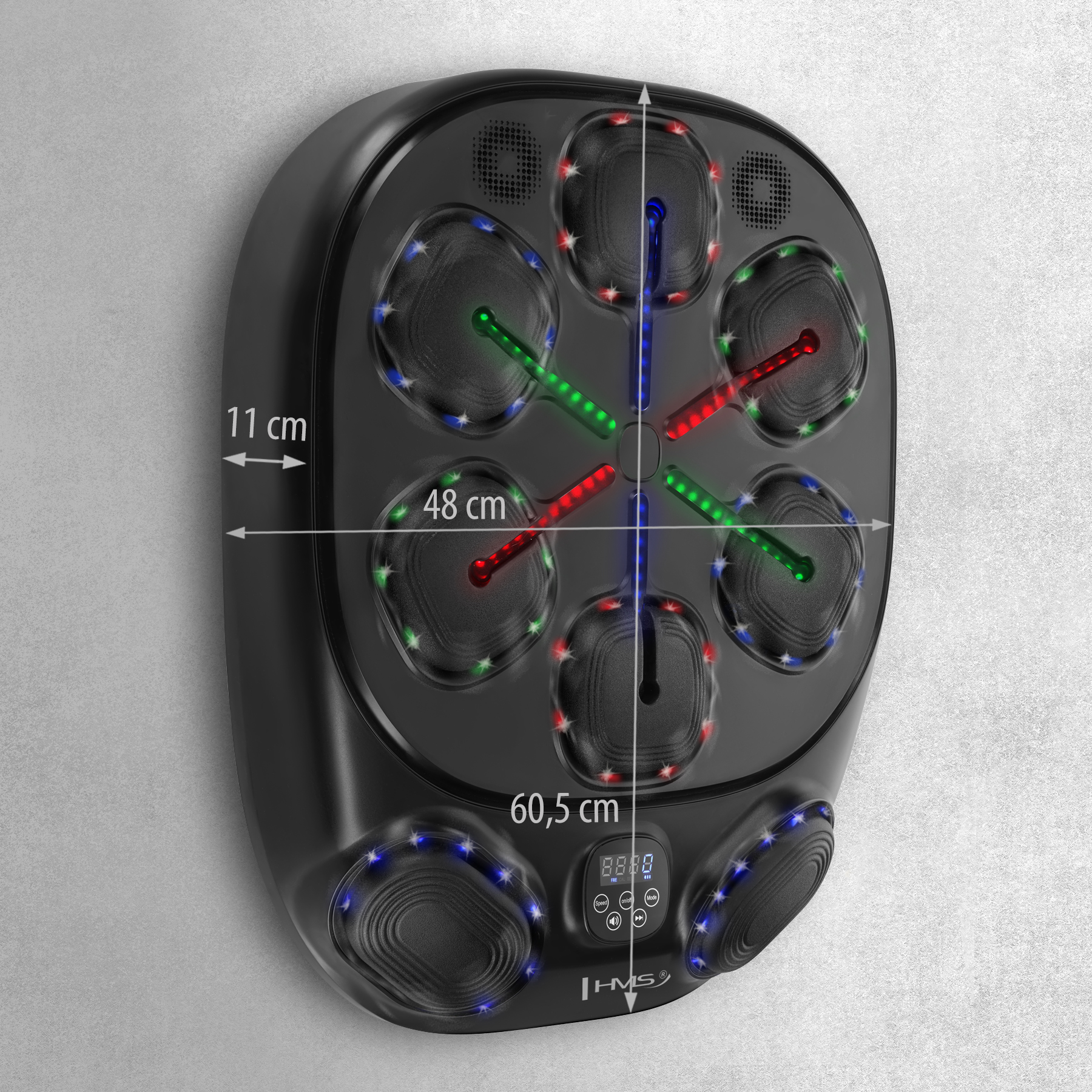 Elektronický boxerský terč HMS TB10 s LED, Bluetooth a rukavicemi (Music Boxing Machine)