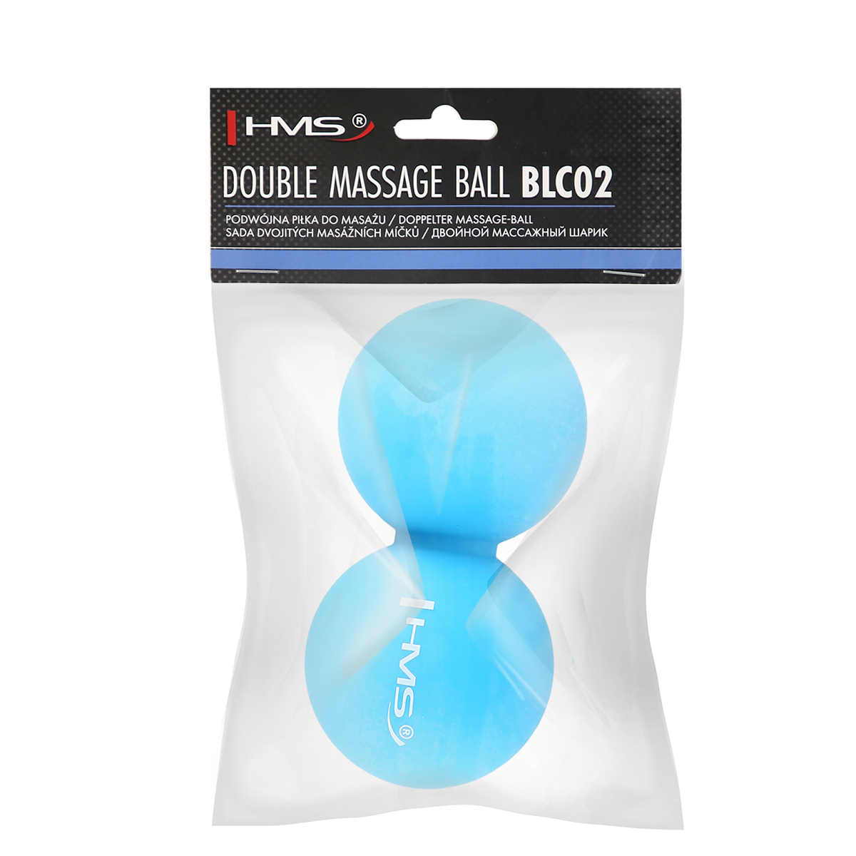 Dvojitý masážní míč HMS BLC02 modrý - Lacrosse Ball