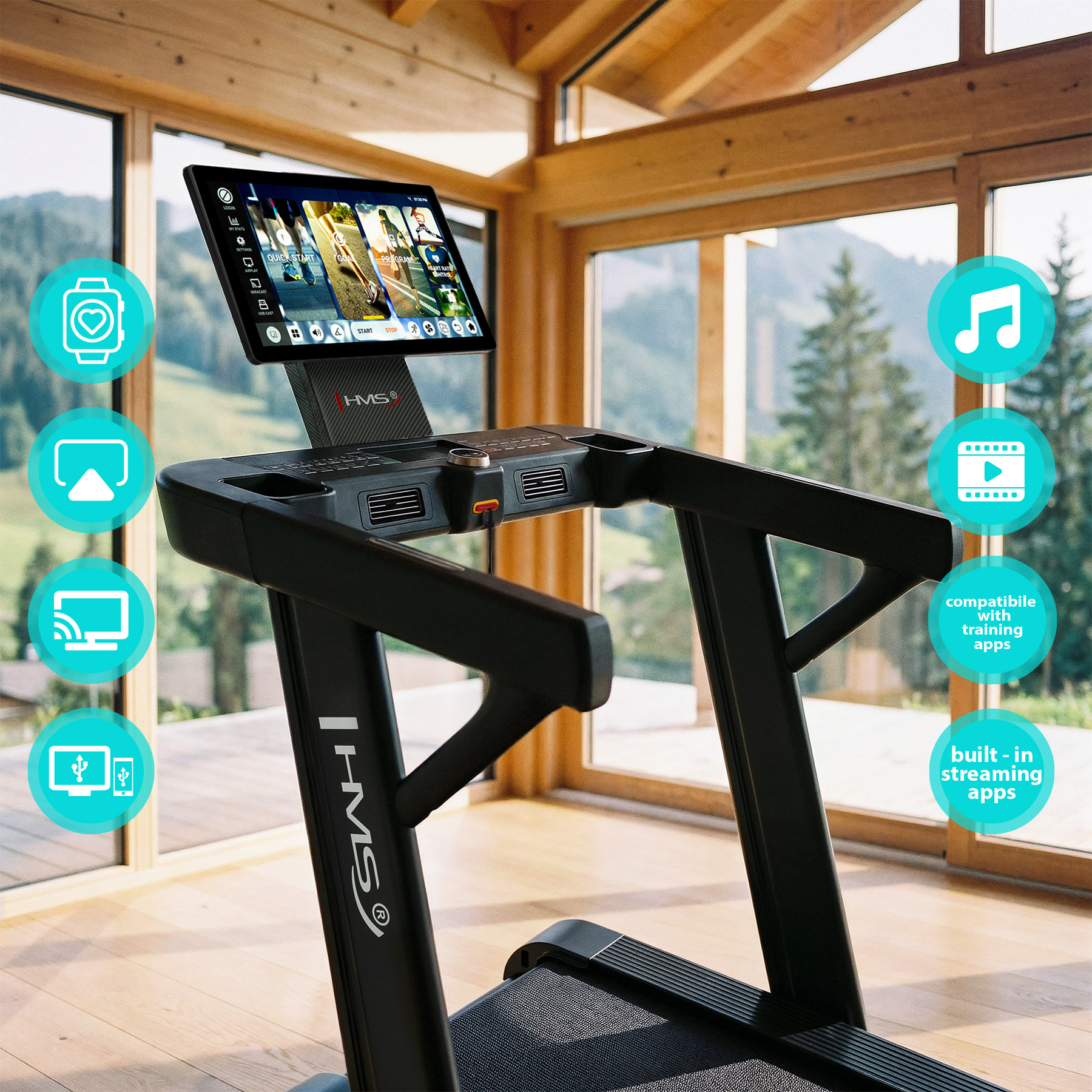 Běžecký pás HMS TERRUN475 s obousměrným nastavením sklonu