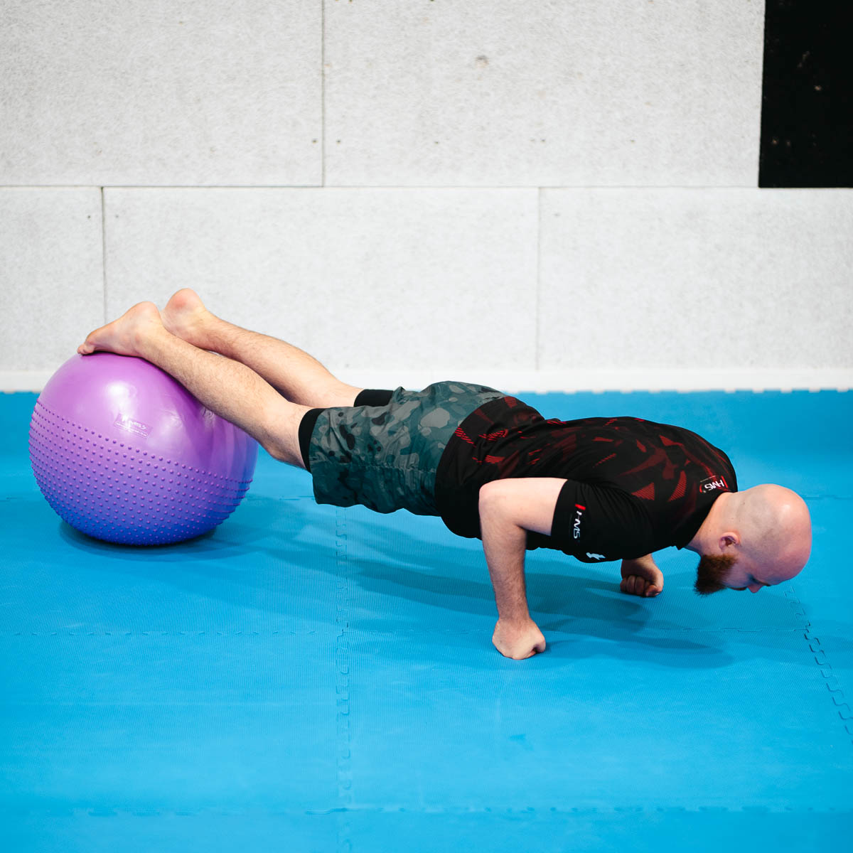 Masážní gymnastický míč HMS YB03N 55 cm fialový