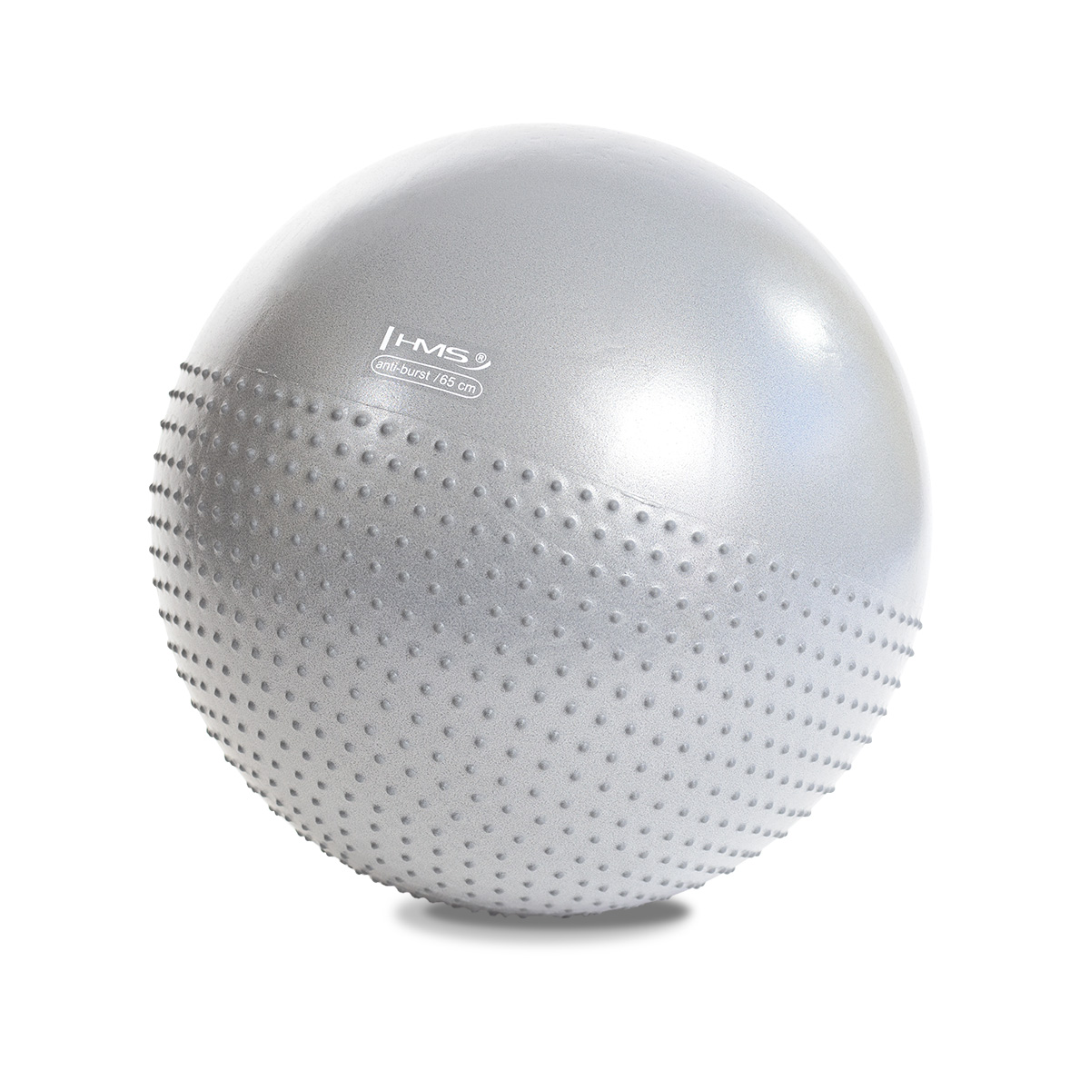 Masážní gymnastický míč HMS YB03N 65 cm světle šedý