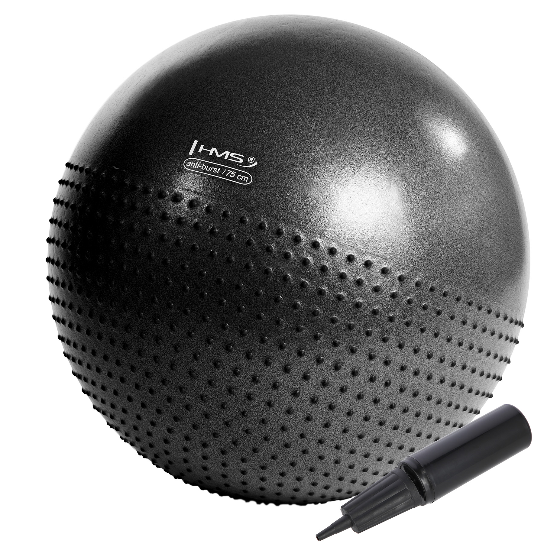 Masážní gymnastický míč HMS YB03N 75 cm černý
