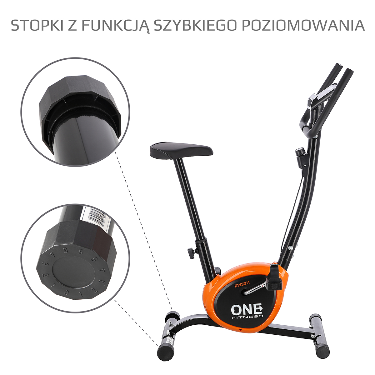 Mechanický rotoped ONE Fitness RW3011 černo-oranžový