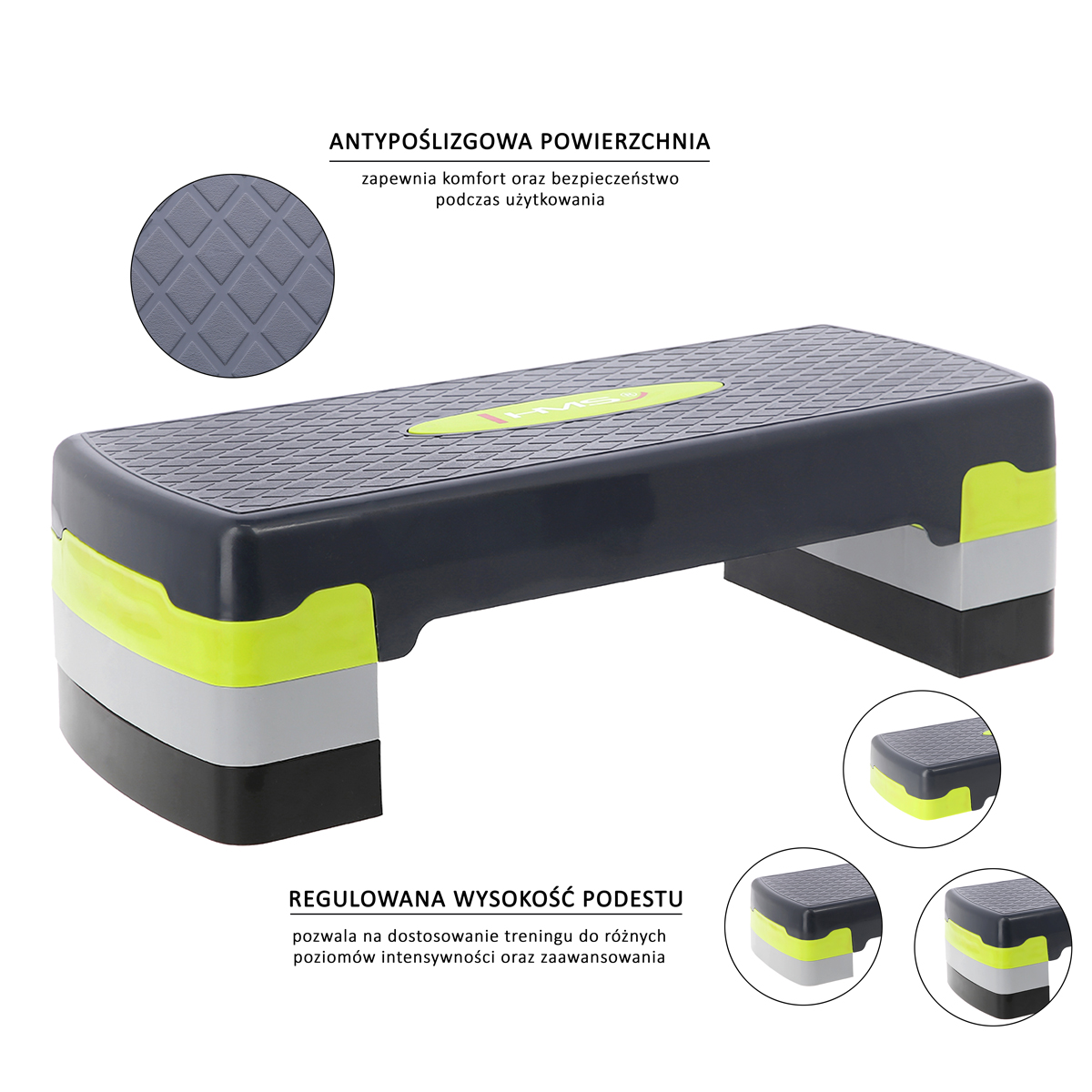 Step na aerobik HMS AS002 zeleno-šedý