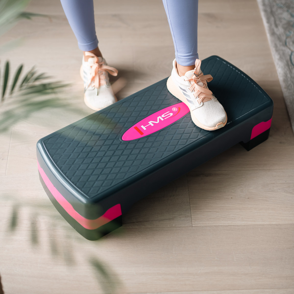 Step na aerobik HMS AS002 růžovo-šedý