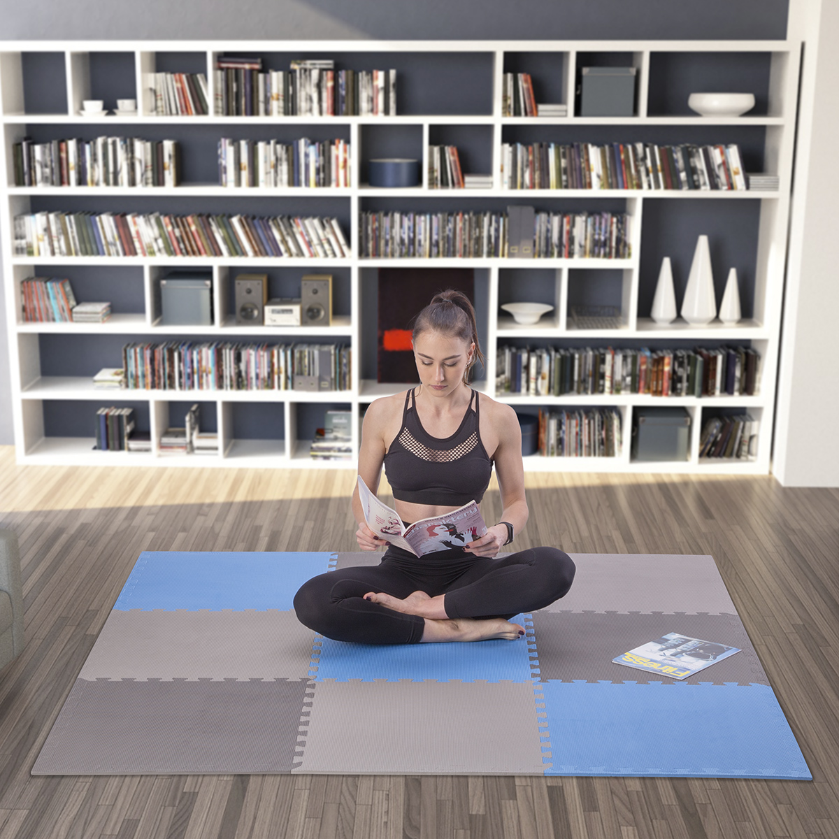Ochranná puzzle podložka ONE FItness MP10 modro-šedá