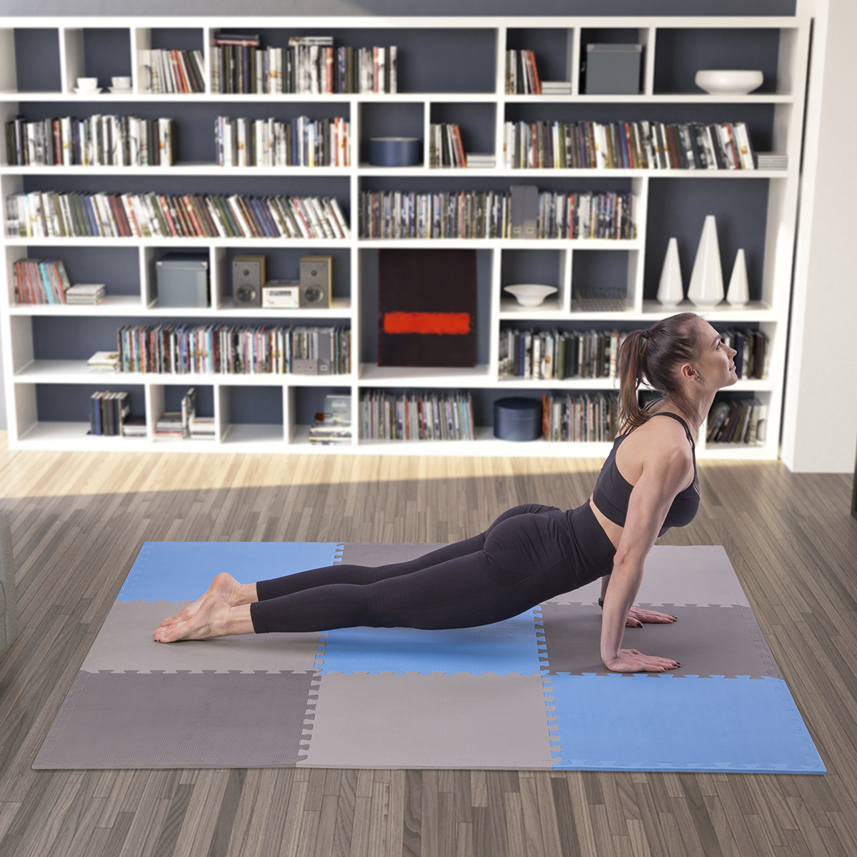 Ochranná puzzle podložka ONE FItness MP10 modro-šedá
