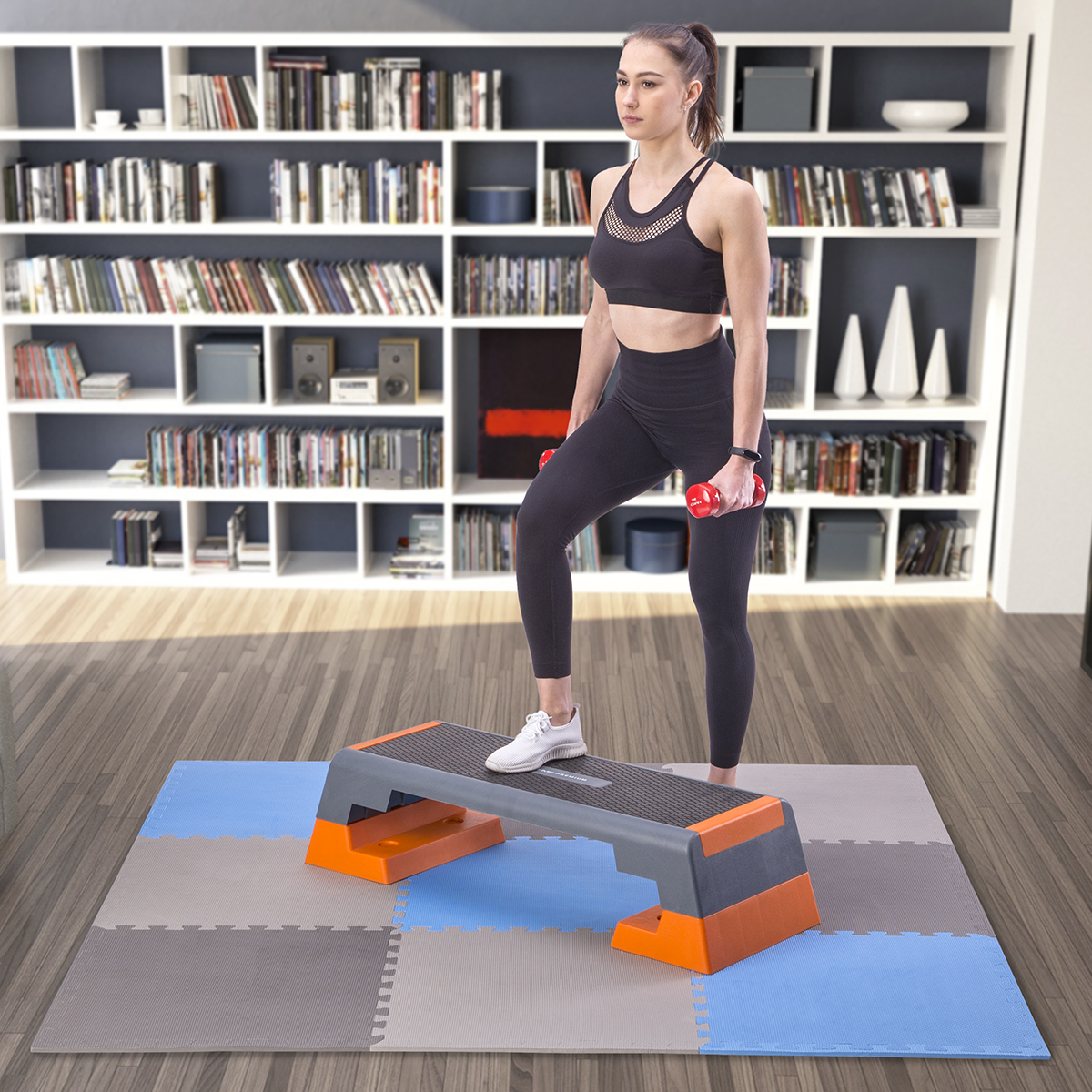 Ochranná puzzle podložka ONE FItness MP10 modro-šedá