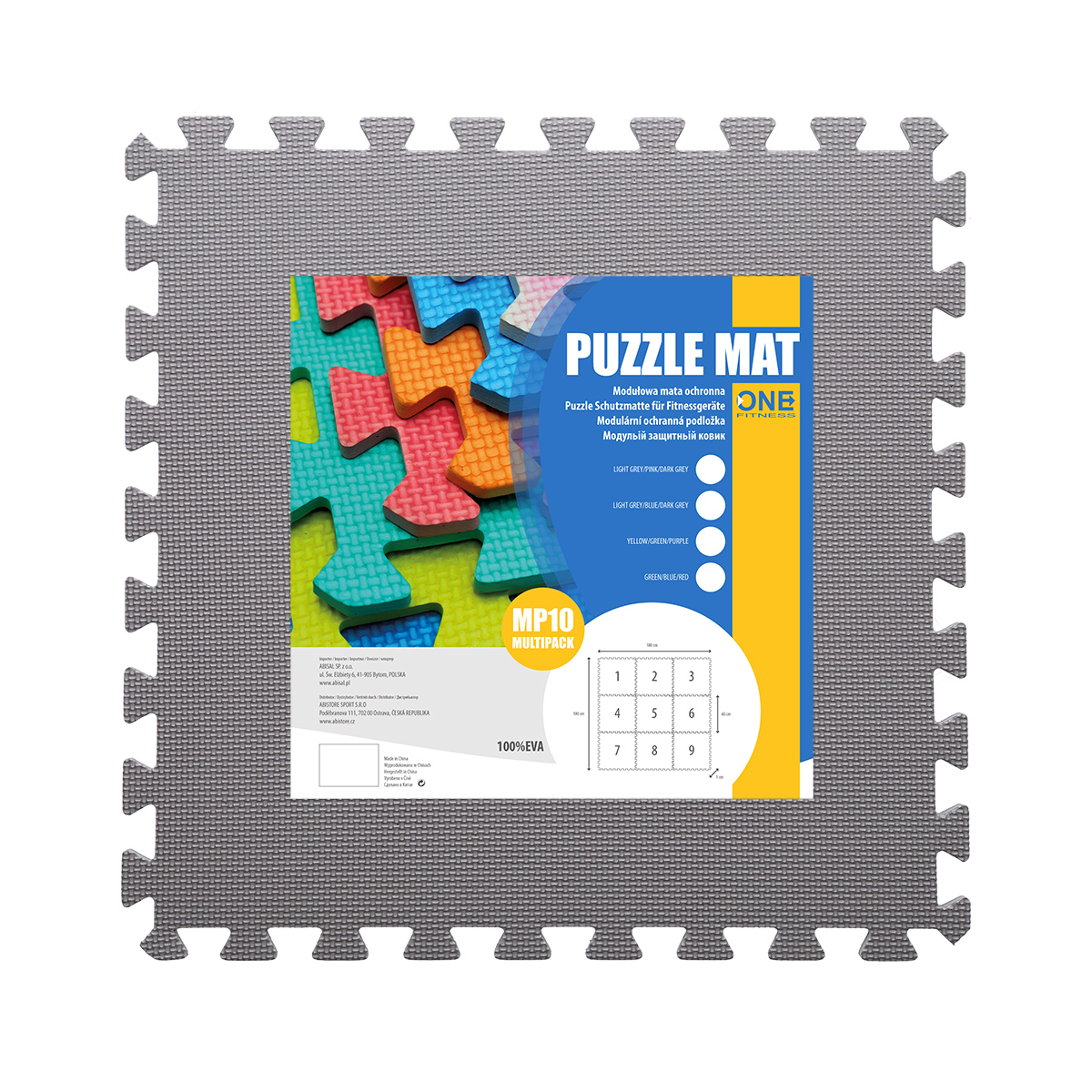 Ochranná puzzle podložka ONE Fitness MP10 růžovo-šedá