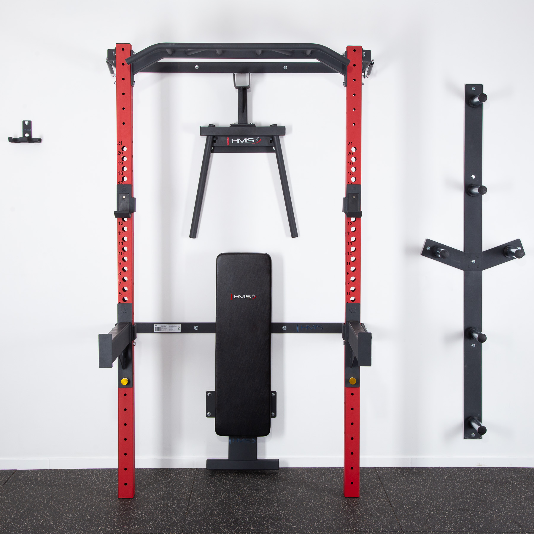 Multifunkční posilovací stojan - Power Rack HMS KLT22 červený
