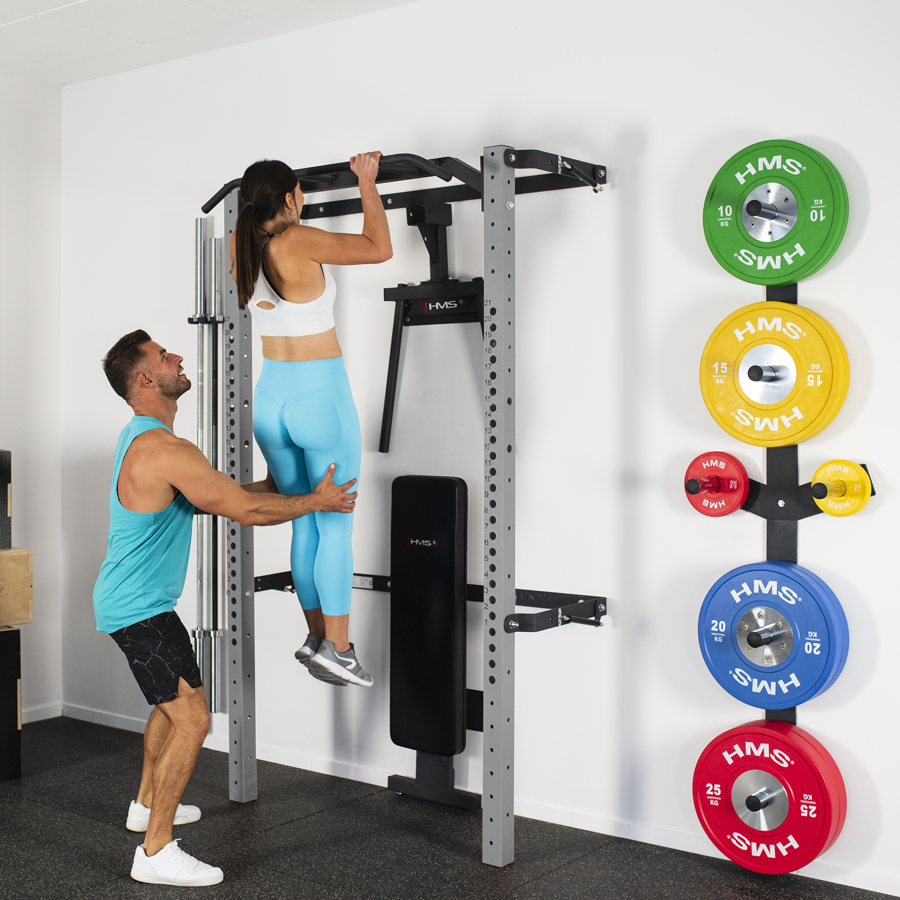Multifunkční posilovací stojan - Power Rack HMS KLT22 šedý