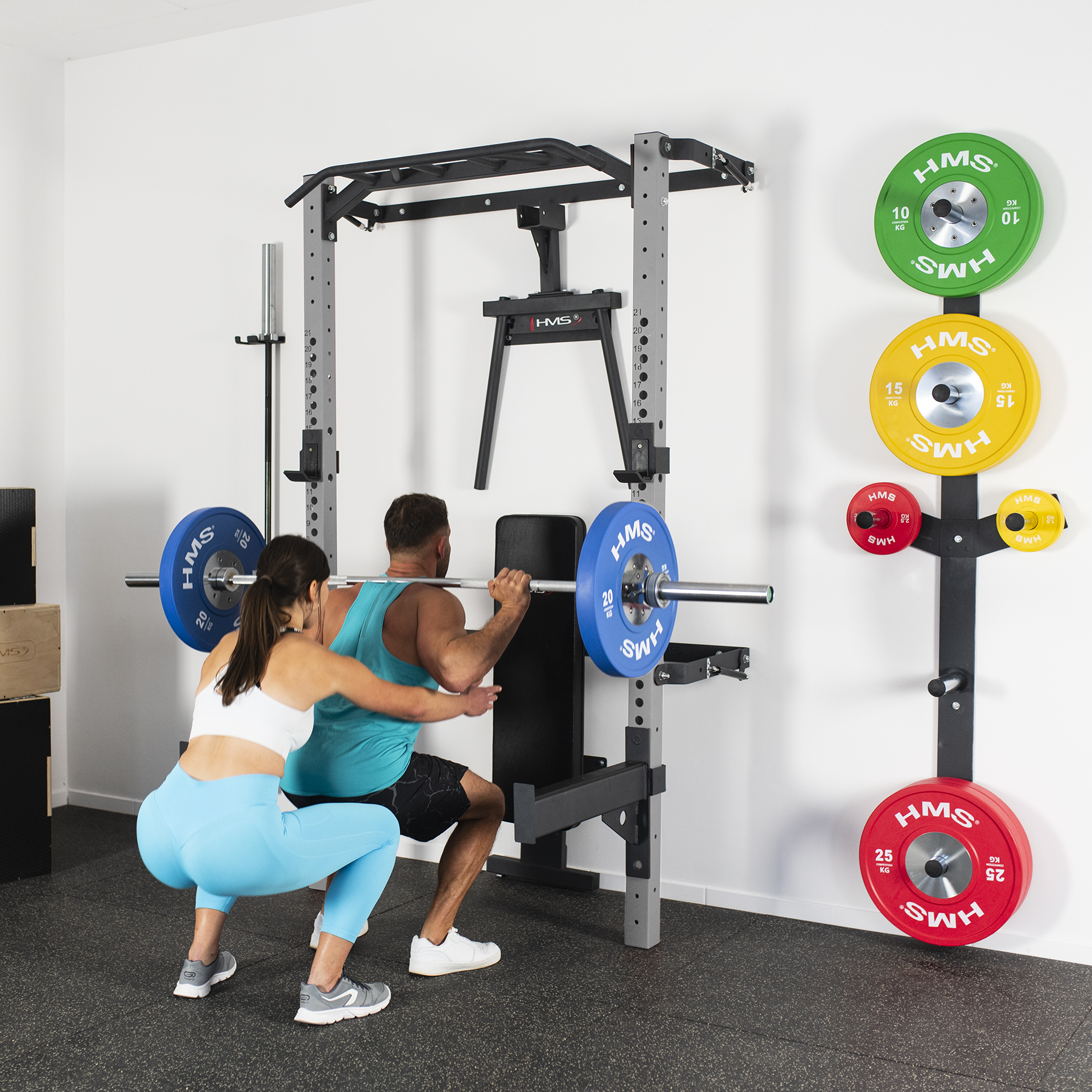 Multifunkční posilovací stojan - Power Rack HMS KLT22 šedý