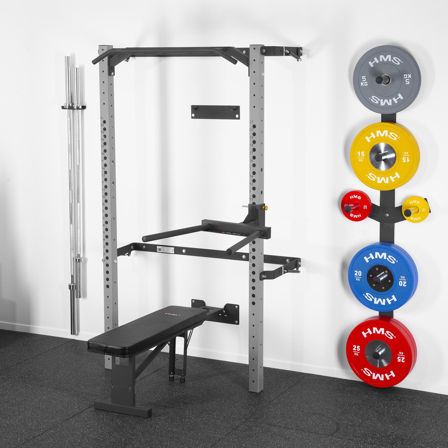 Multifunkční posilovací stojan - Power Rack HMS KLT22 šedý