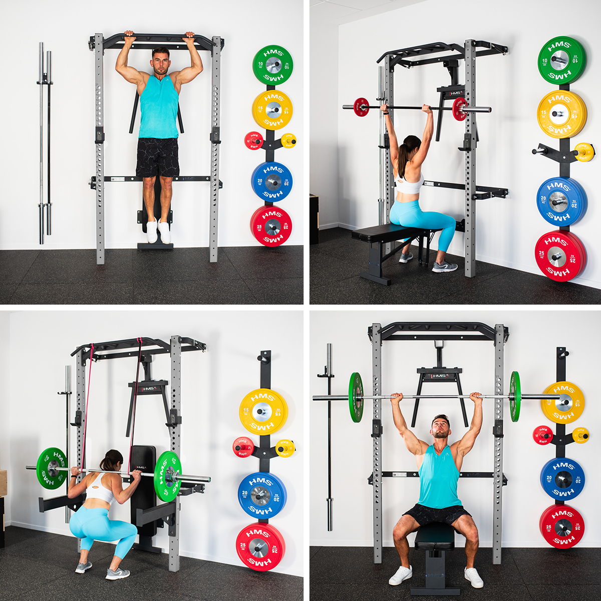 Multifunkční posilovací stojan - Power Rack HMS KLT22 šedý