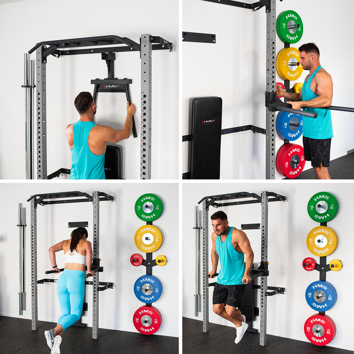 Multifunkční posilovací stojan - Power Rack HMS KLT22 šedý