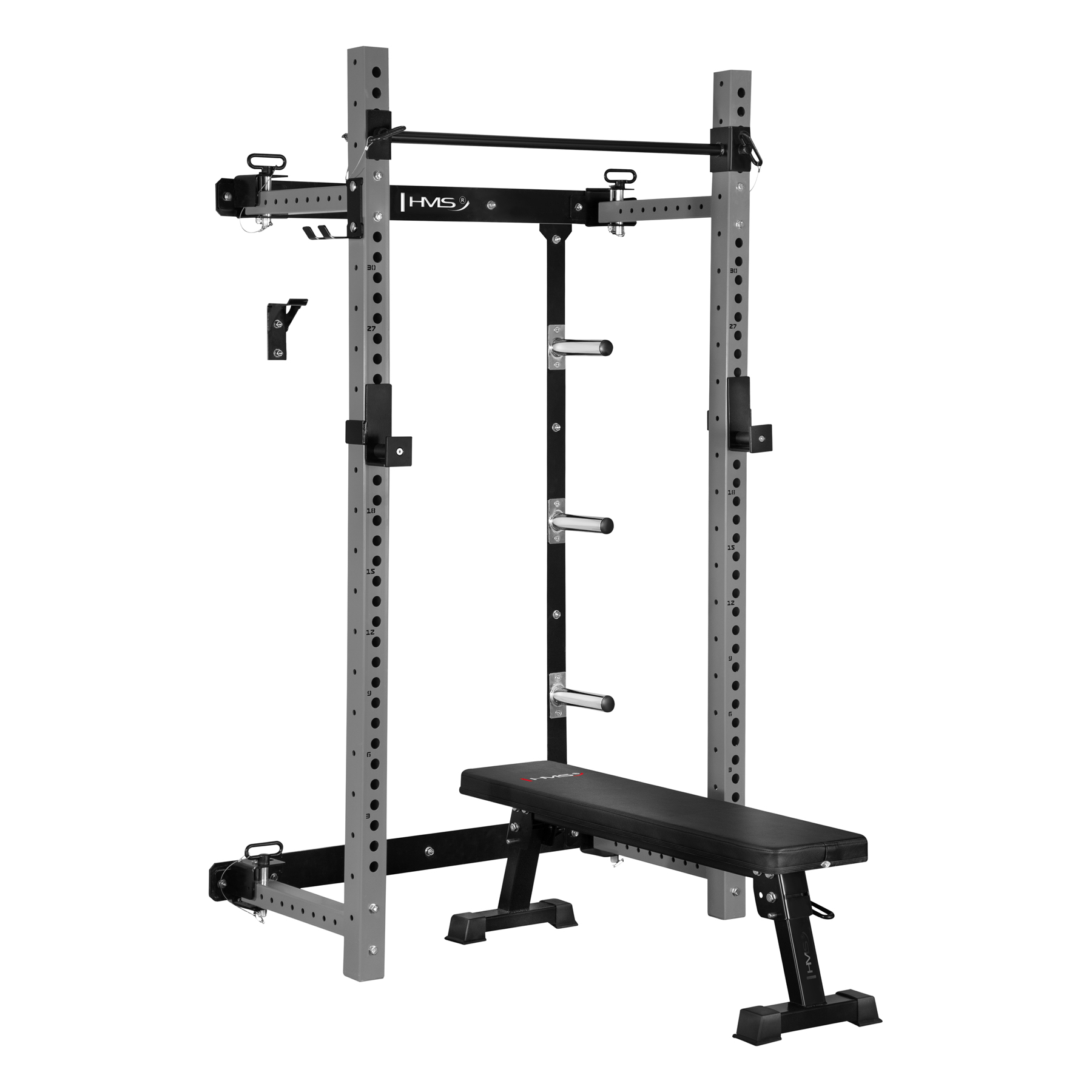 Multifunkční skládací posilovací stojan - Power Rack HMS KLT34 šedý