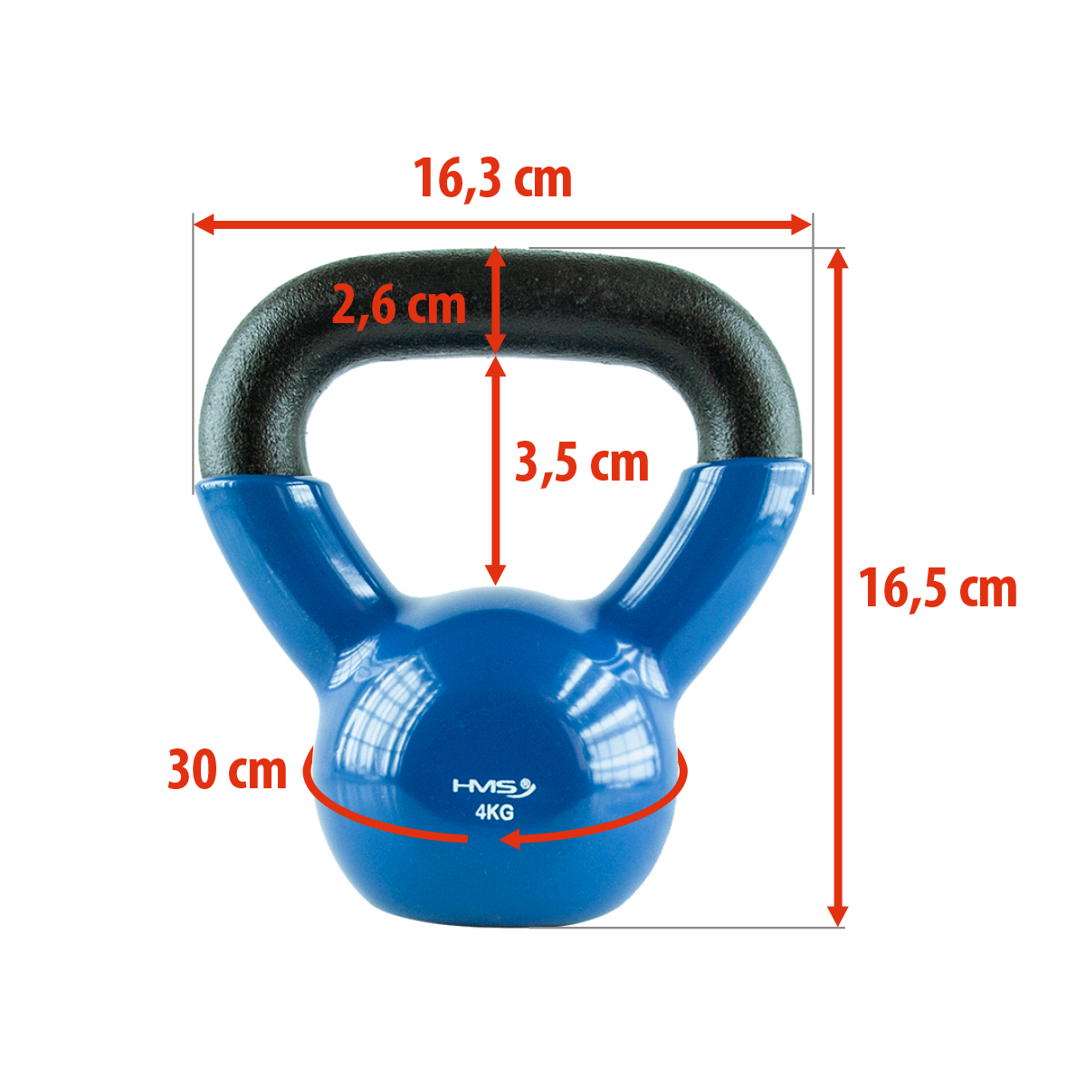 Kettlebel HMS KN 4 kg pokrytý vinylem