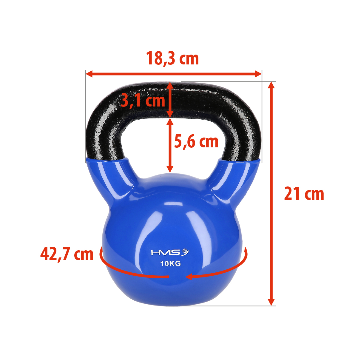 Kettlebel HMS KN 10 kg pokrytý vinylem