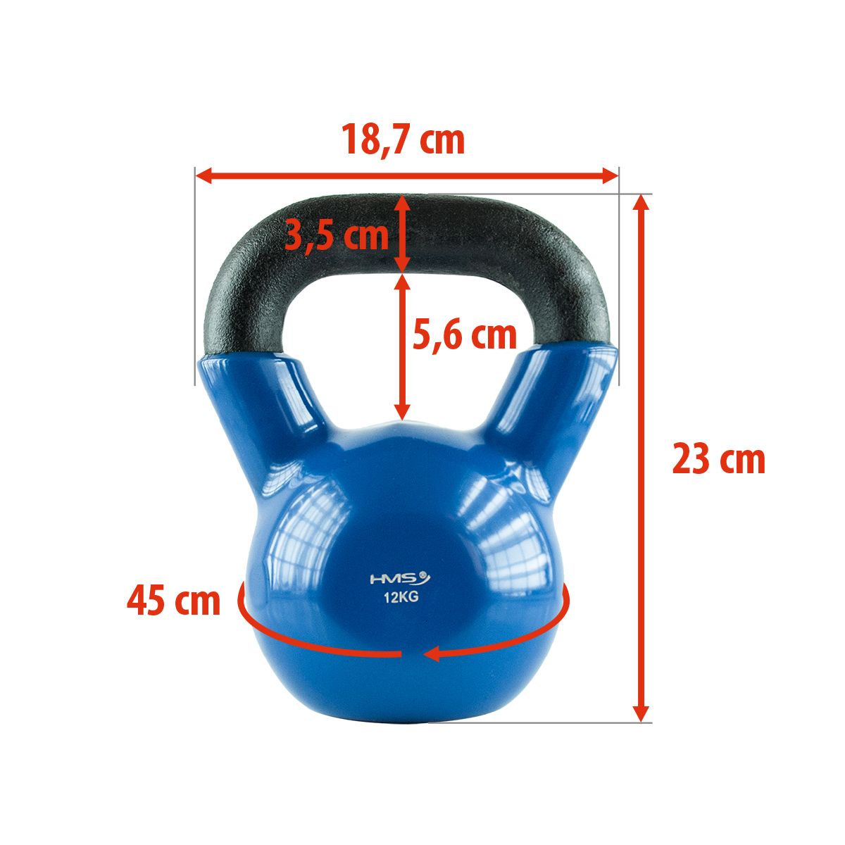 Kettlebel HMS KN 12 kg pokrytý vinylem