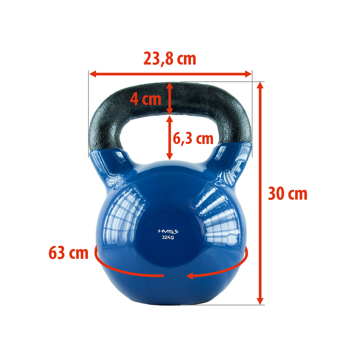 Kettlebel HMS KN 32 kg pokrytý vinylem