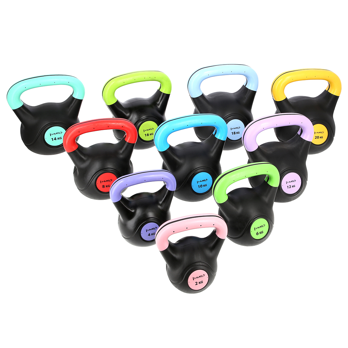 Kompozitový kettlebell HMS KPC04 Vin-Bell 4 kg fialový