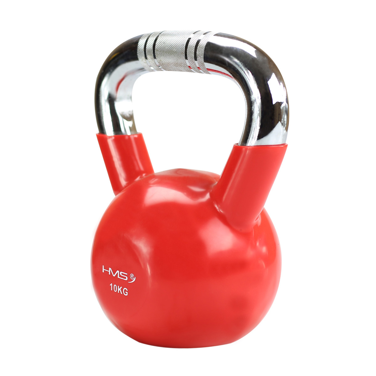 Kettlebell s chromovaným úchopem HMS KTC 10 kg červený