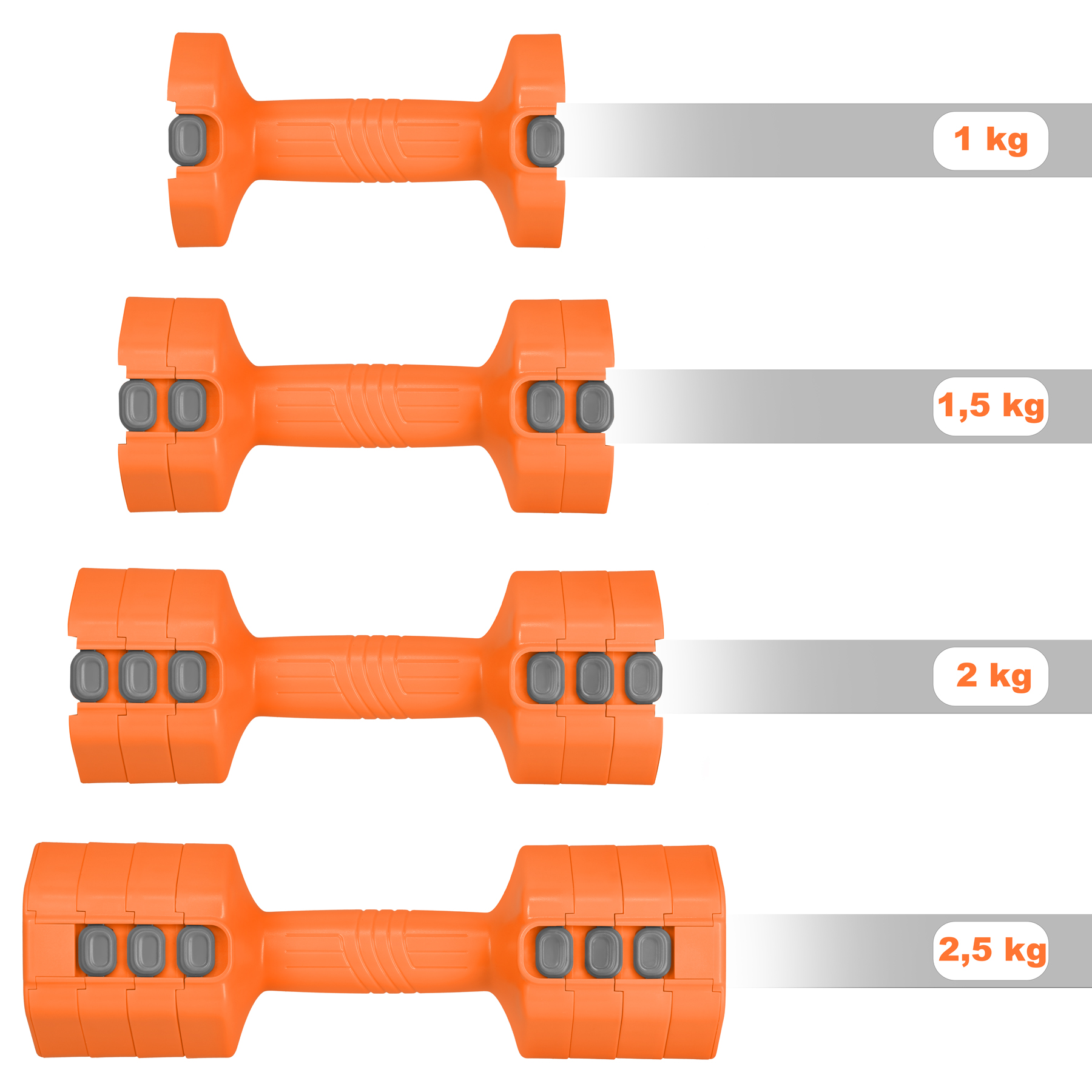 Nastavitelné činky HMS HL03 2 x 2,5 kg