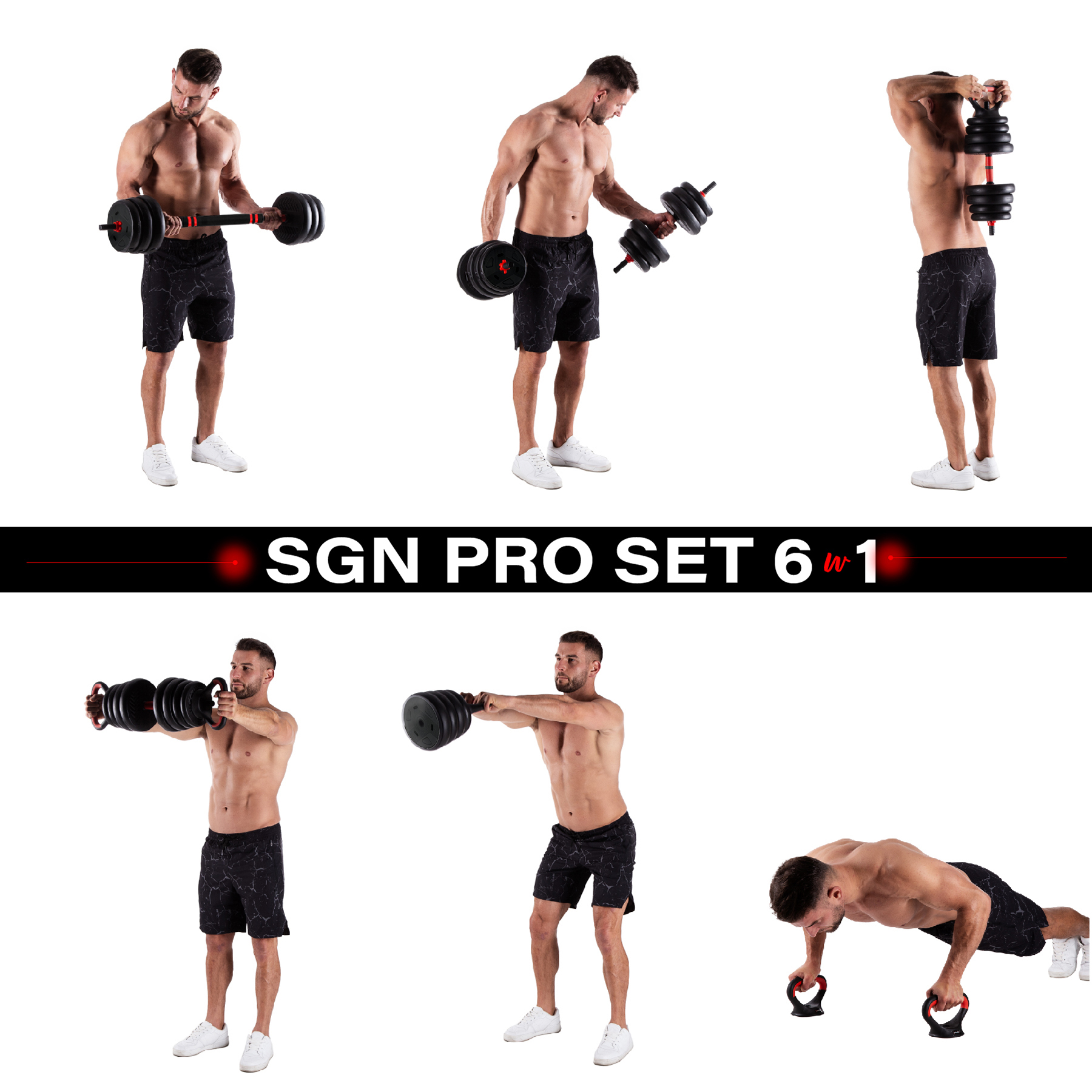 Sada činek HMS SGN120 Pro 6v1 20 kg