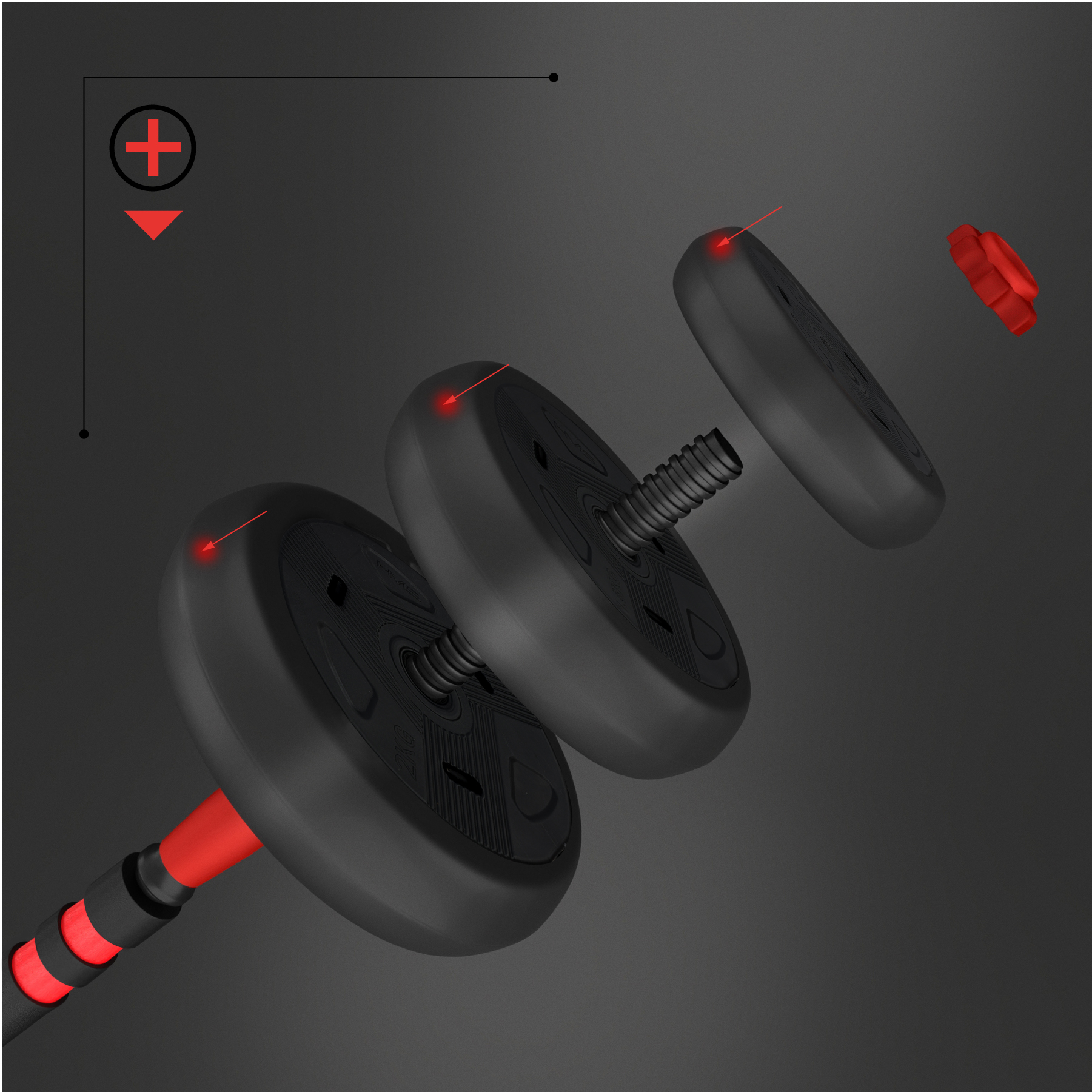 Sada činek HMS SGN120 Pro 6v1 20 kg