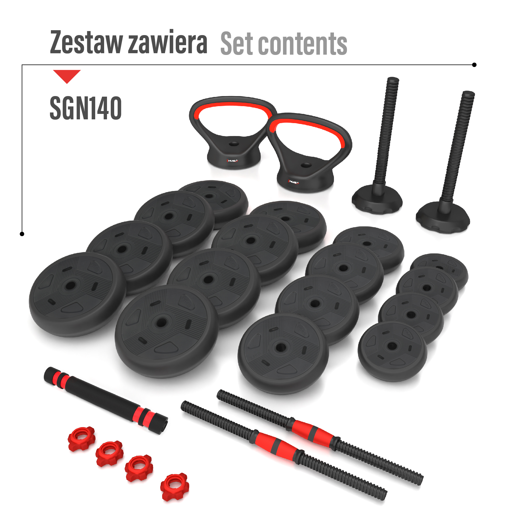 Sada činek HMS SGN140 Pro 6v1 40 kg
