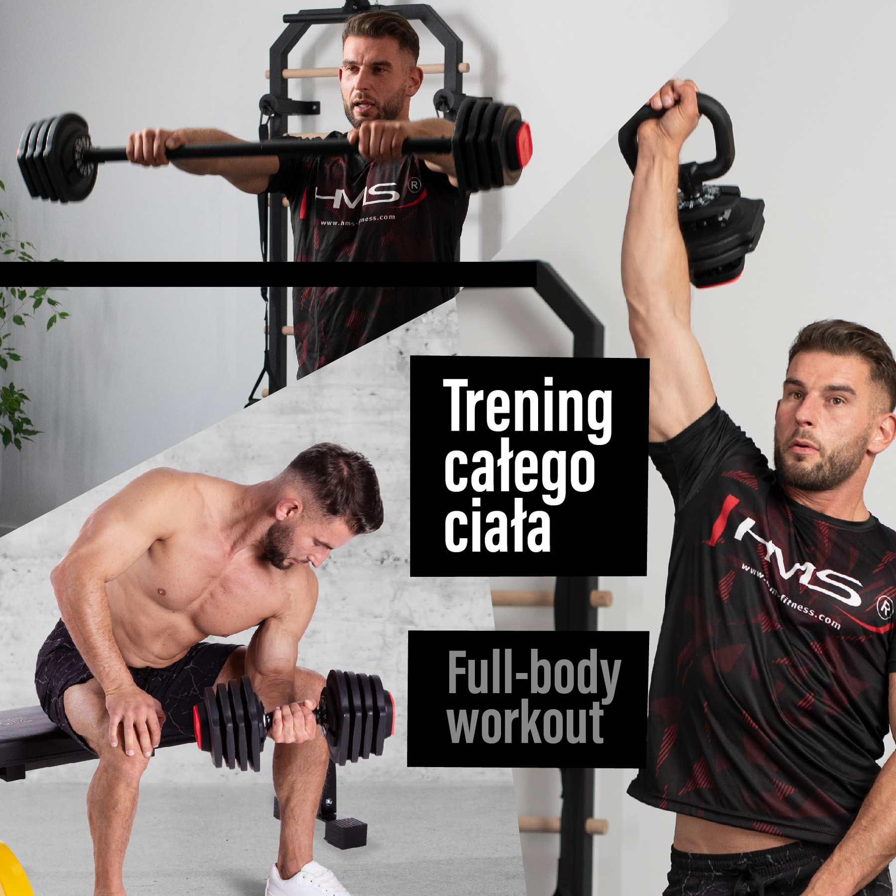 Jednoruční / obouruční variabilní činka HMS SGR18 PRO SET 3v1 40 kg