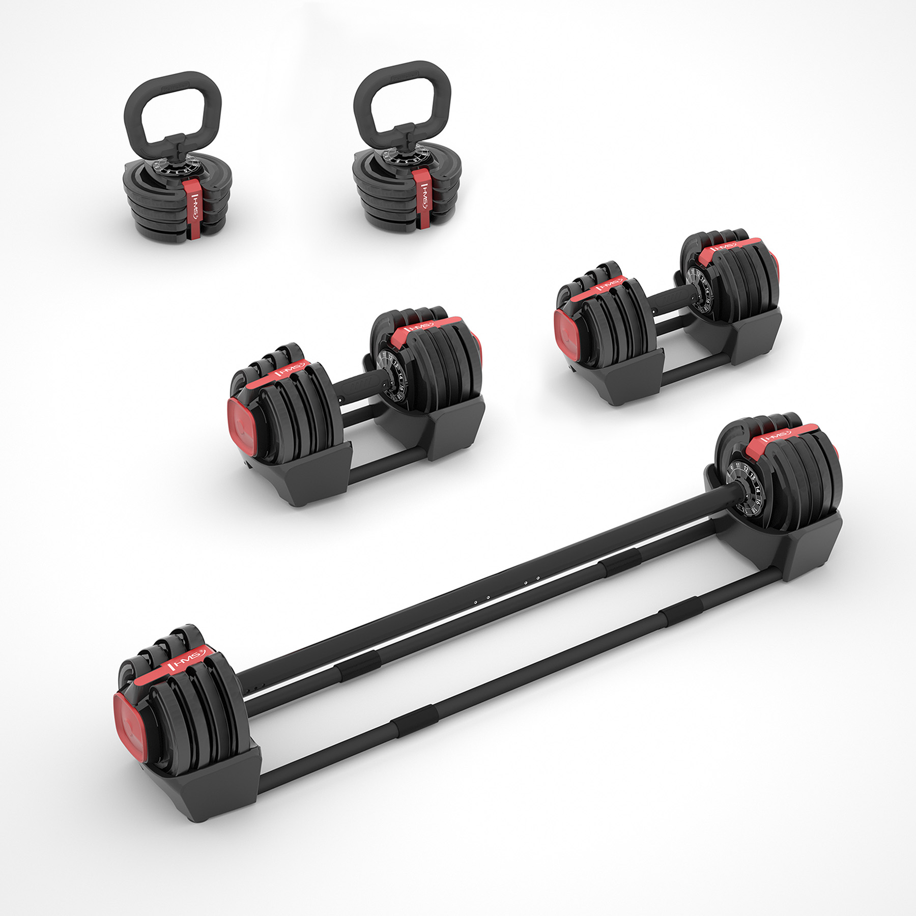 Jednoruční / obouruční variabilní činka HMS SGR18 PRO SET 3v1 40 kg