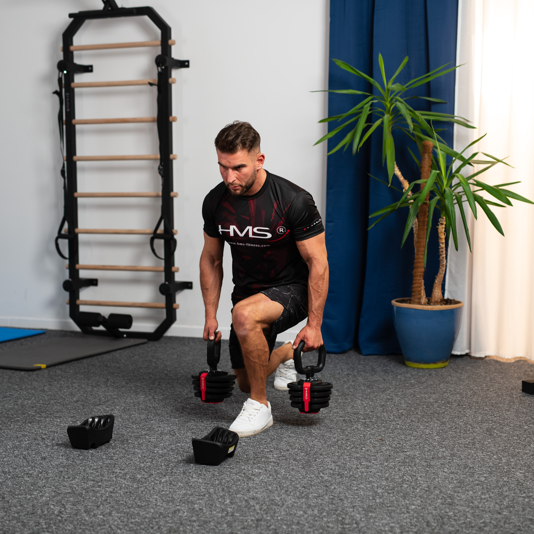 Jednoruční / obouruční variabilní činka HMS SGR18 PRO SET 3v1 40 kg