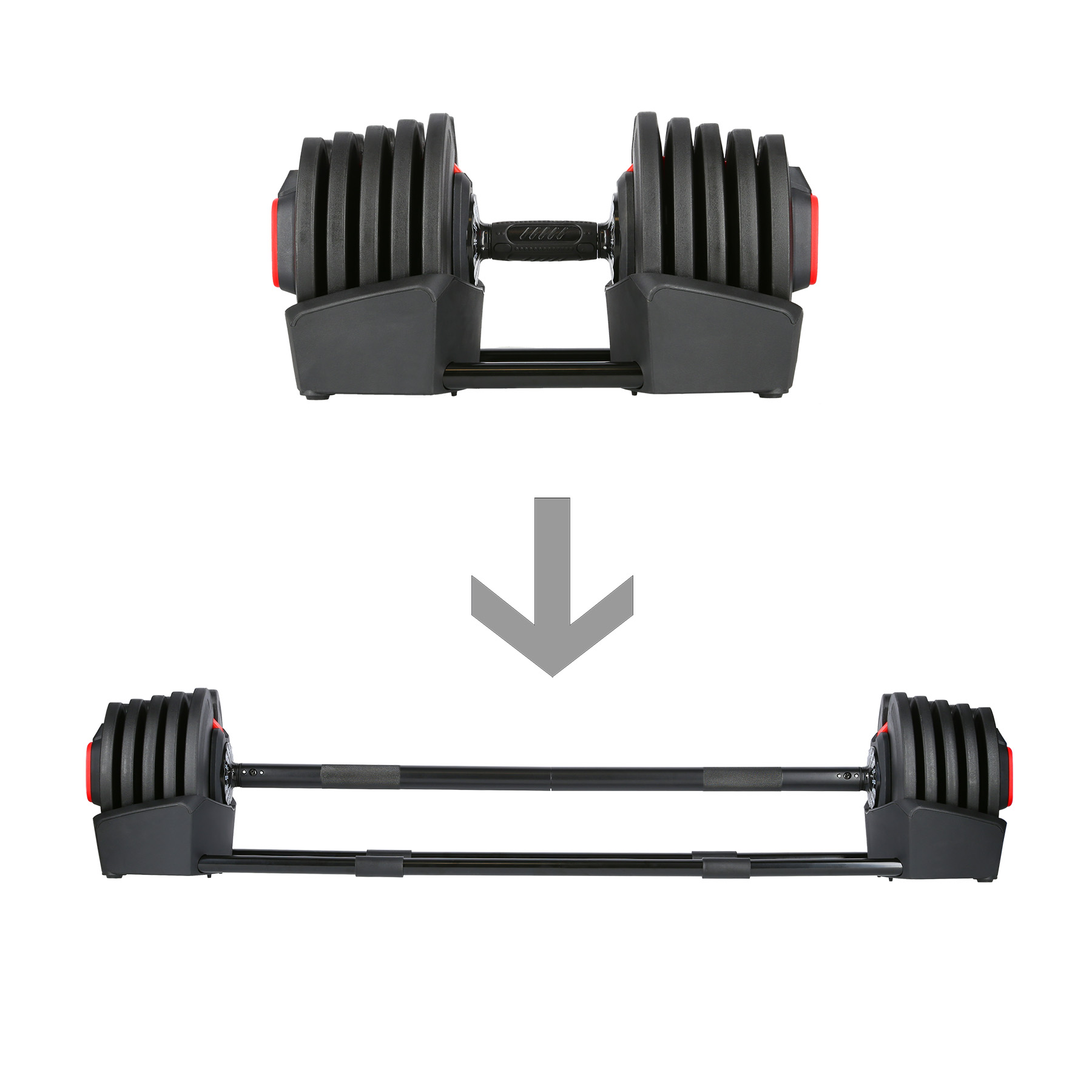 Jednoruční / obouruční variabilní činka HMS SGR40 PRO SET 2v1 40 kg