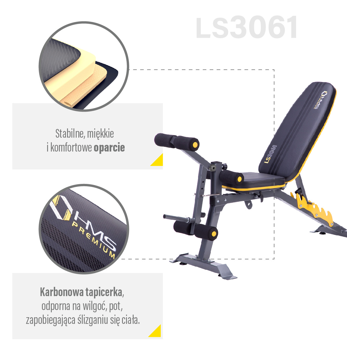 Lavice pod velkou činku HMS Premium LS3061