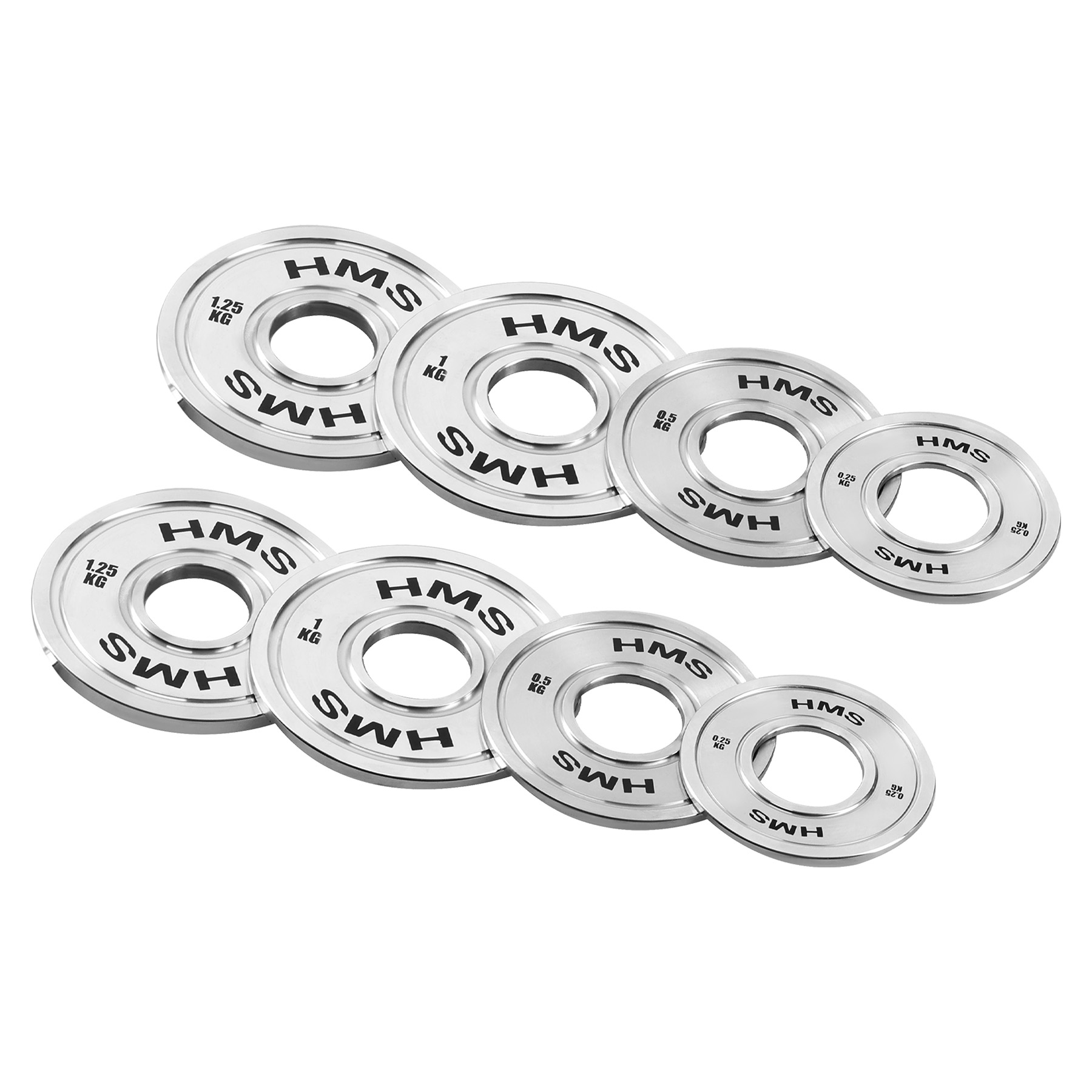 Sada ocelových olympijských kotoučů HMS TOS 2 x 0,25 - 1,25 kg (6 kg)
