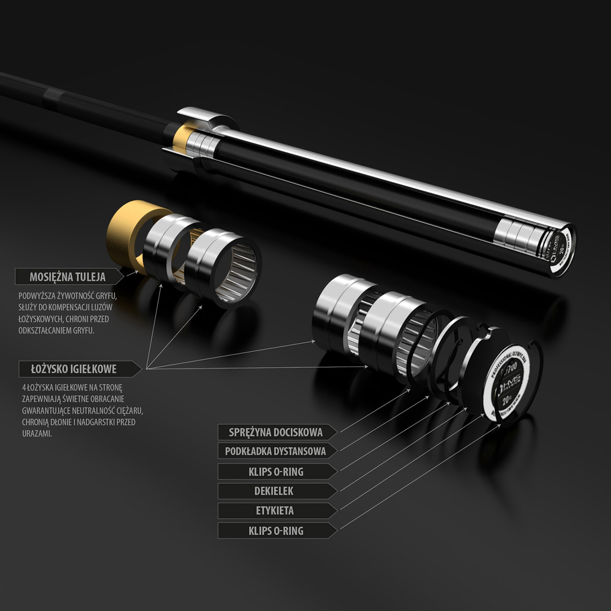 Osa pro funkční trénink HMS Premium GCF700 220 xm x 50 mm