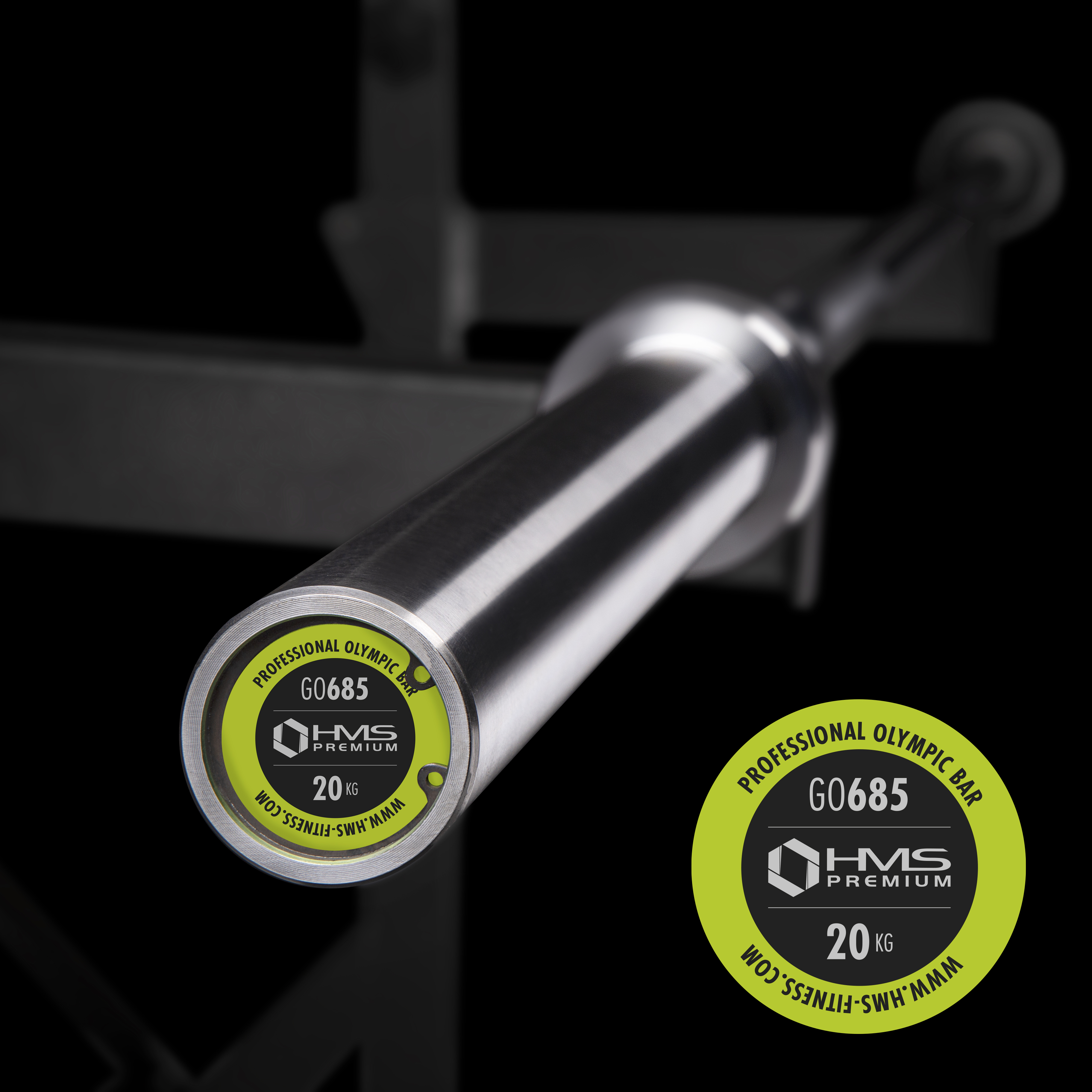 Olympijská osa HMS PREMIUM GO685 220 cm x 50 mm + rychlouzávěry ZG1000