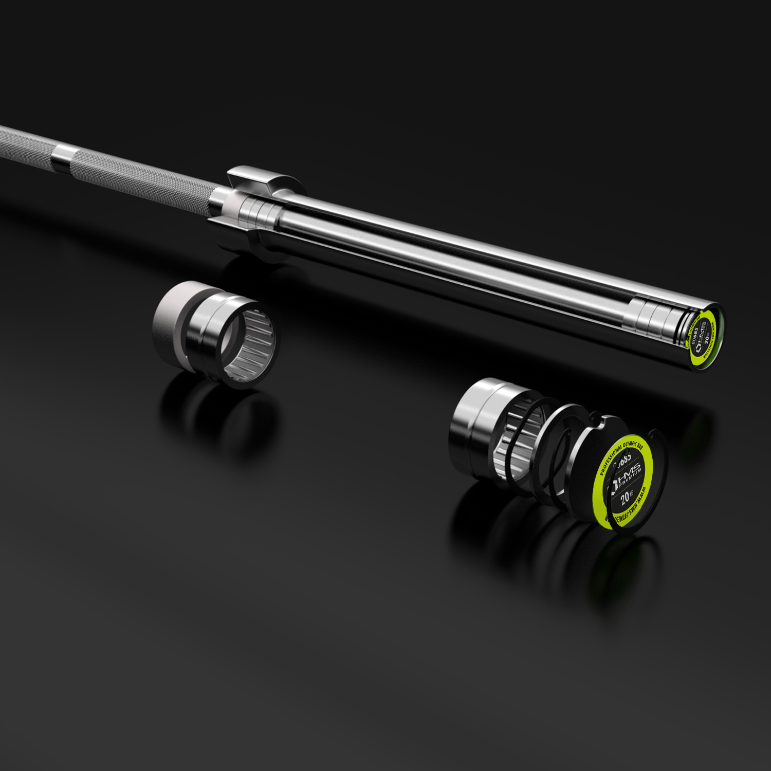 Olympijská osa HMS PREMIUM GO685 220 cm x 50 mm + rychlouzávěry ZG1000