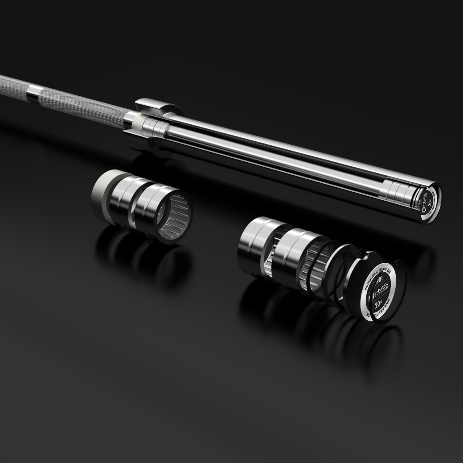 Olympijská osa HMS PREMIUM GO901 220 cm x 50 mm + rychlouzávěry ZG1500